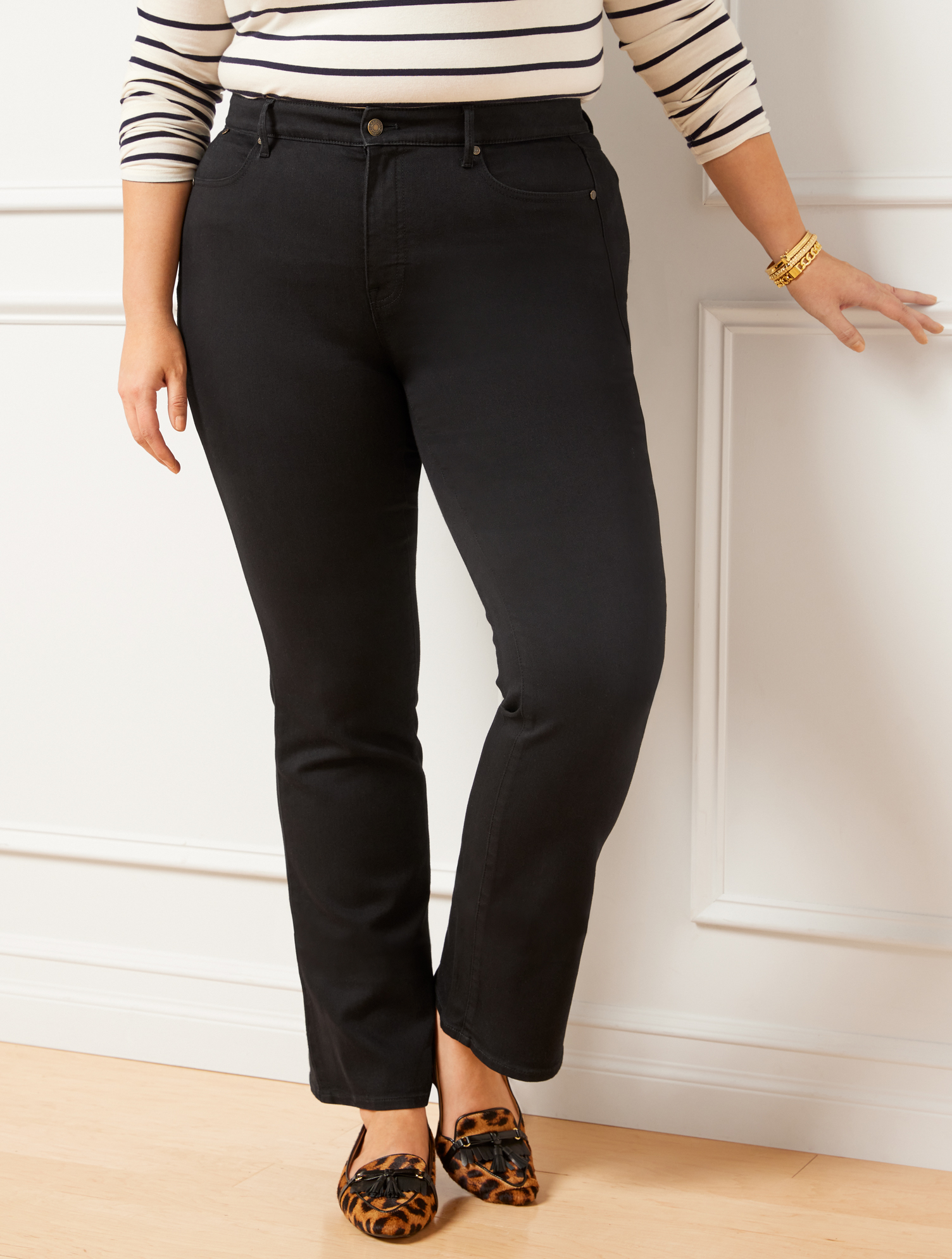 Talbots Plus Size - High-waist Barely Boot Jeans - Black - 22