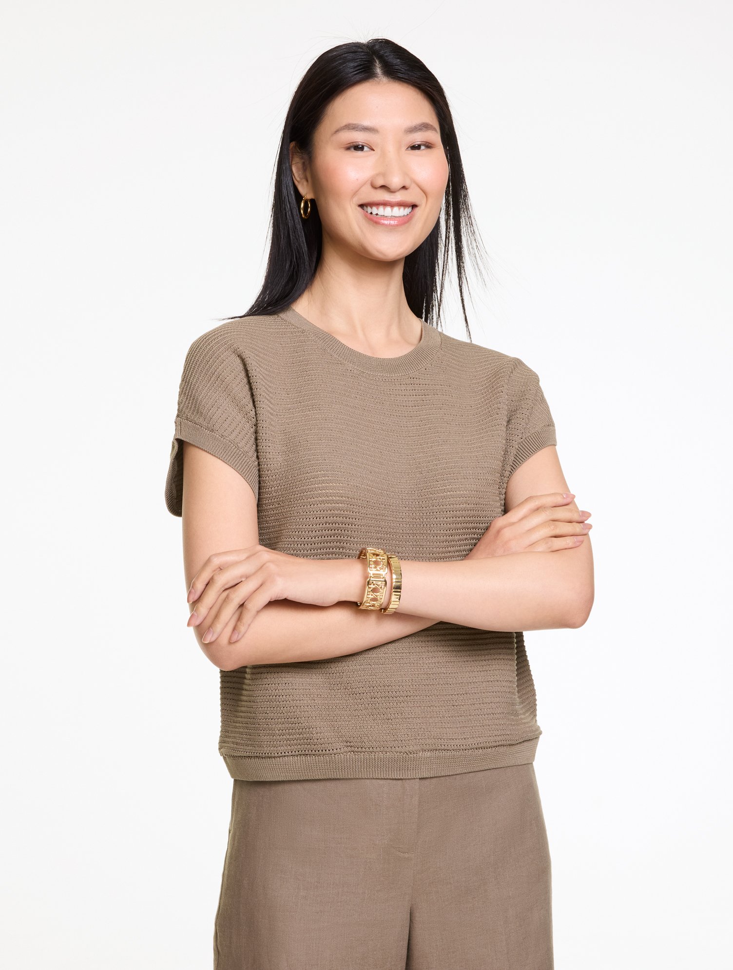 Extended Shoulder Crewneck Sweater