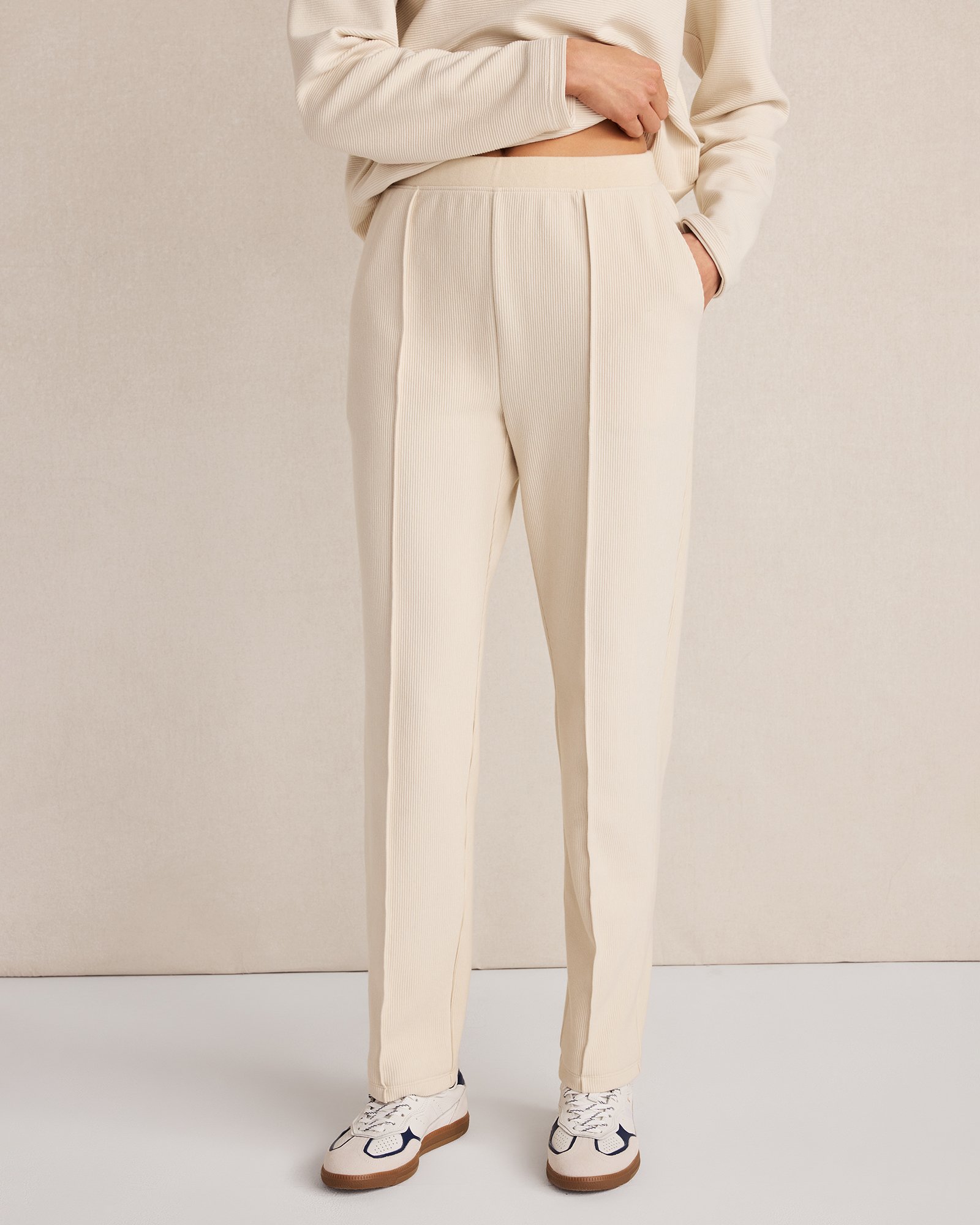 Ottoman Rib Tapered Pants