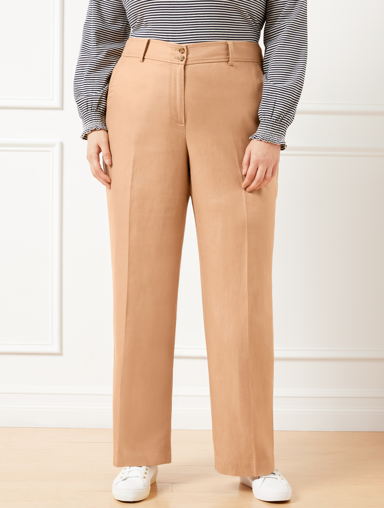 Wide Crop Pull-On Gauze Pants | Talbots