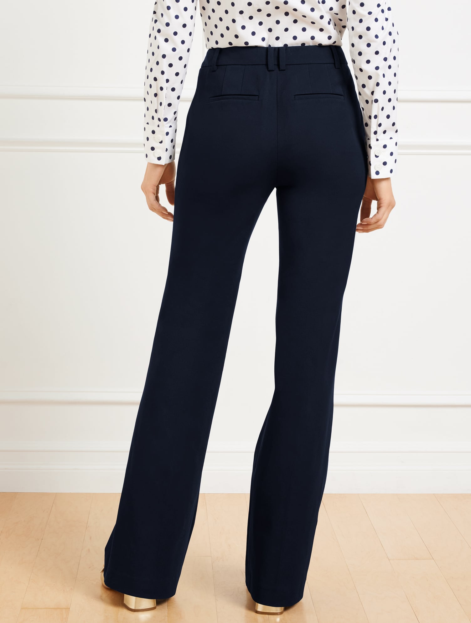 Women's Petite - Flare Leg Cotton Bi-Stretch Pants - Rich Red - 8 Talbots Women's Petite - Flare Leg Cotton Bi-Stretch Pants - Rich Red - 8 Talbots
