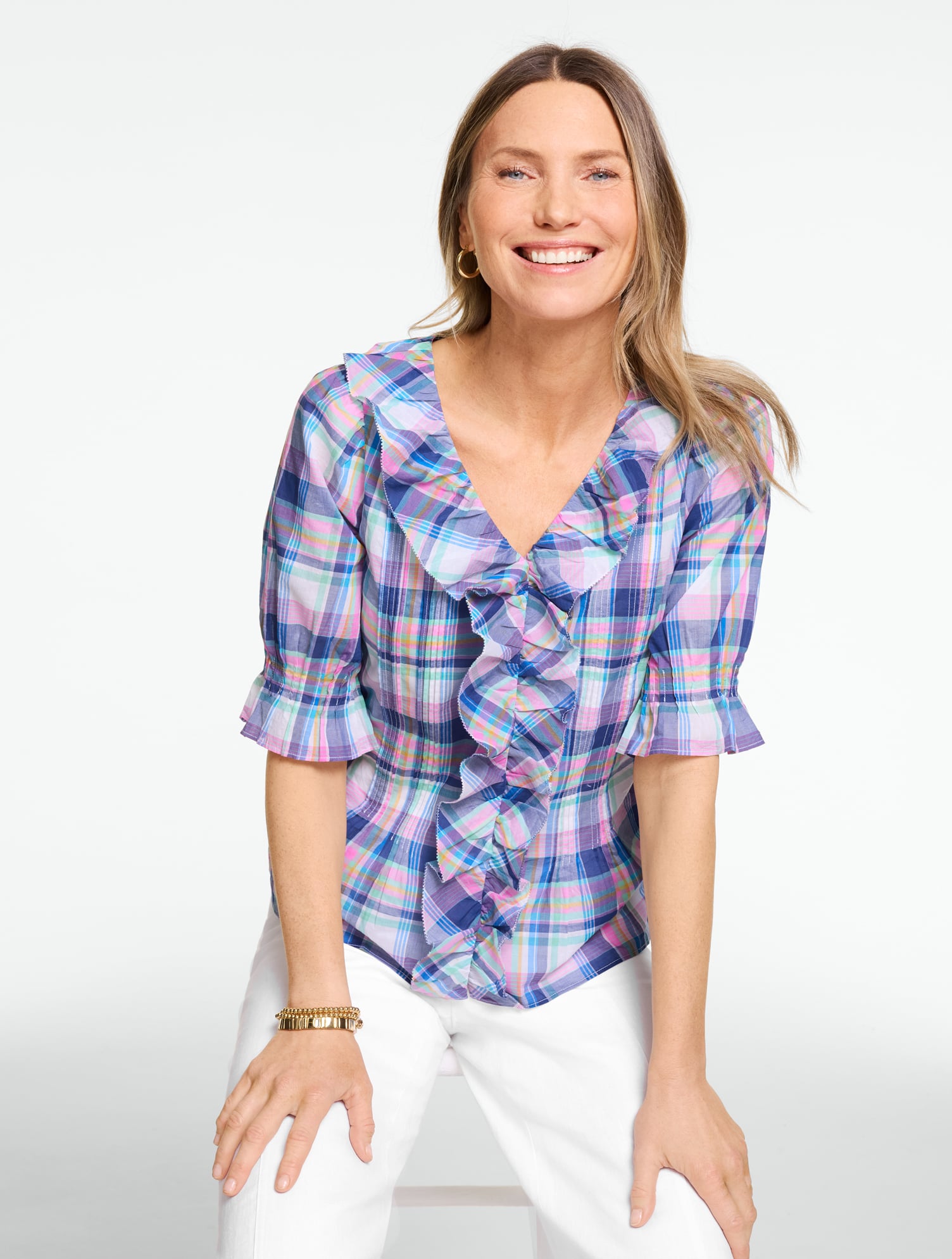 Smocked Gauze Top | Talbots