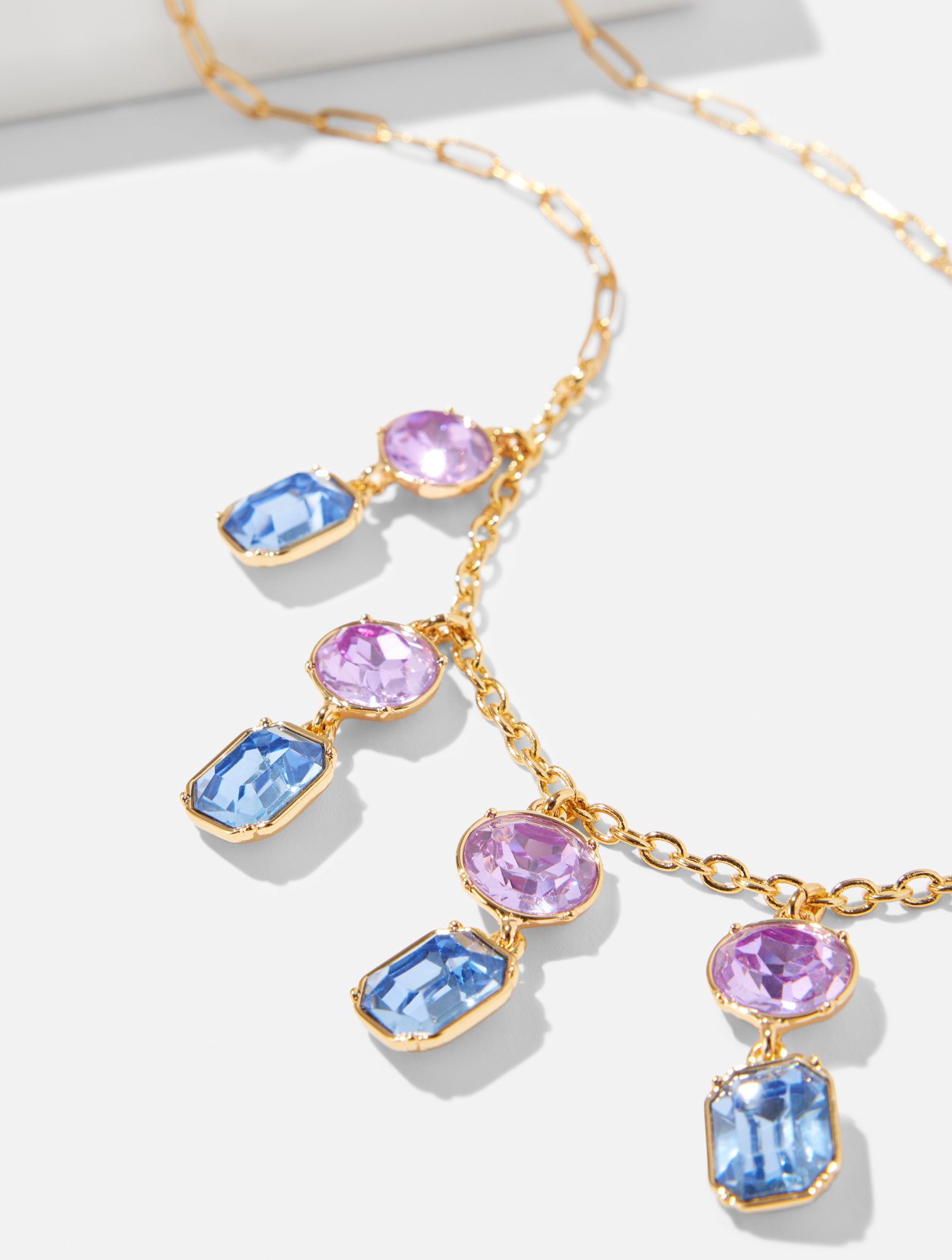 Talbots Illuminated Crystal Necklace - Brilliant Purple/gold - 001