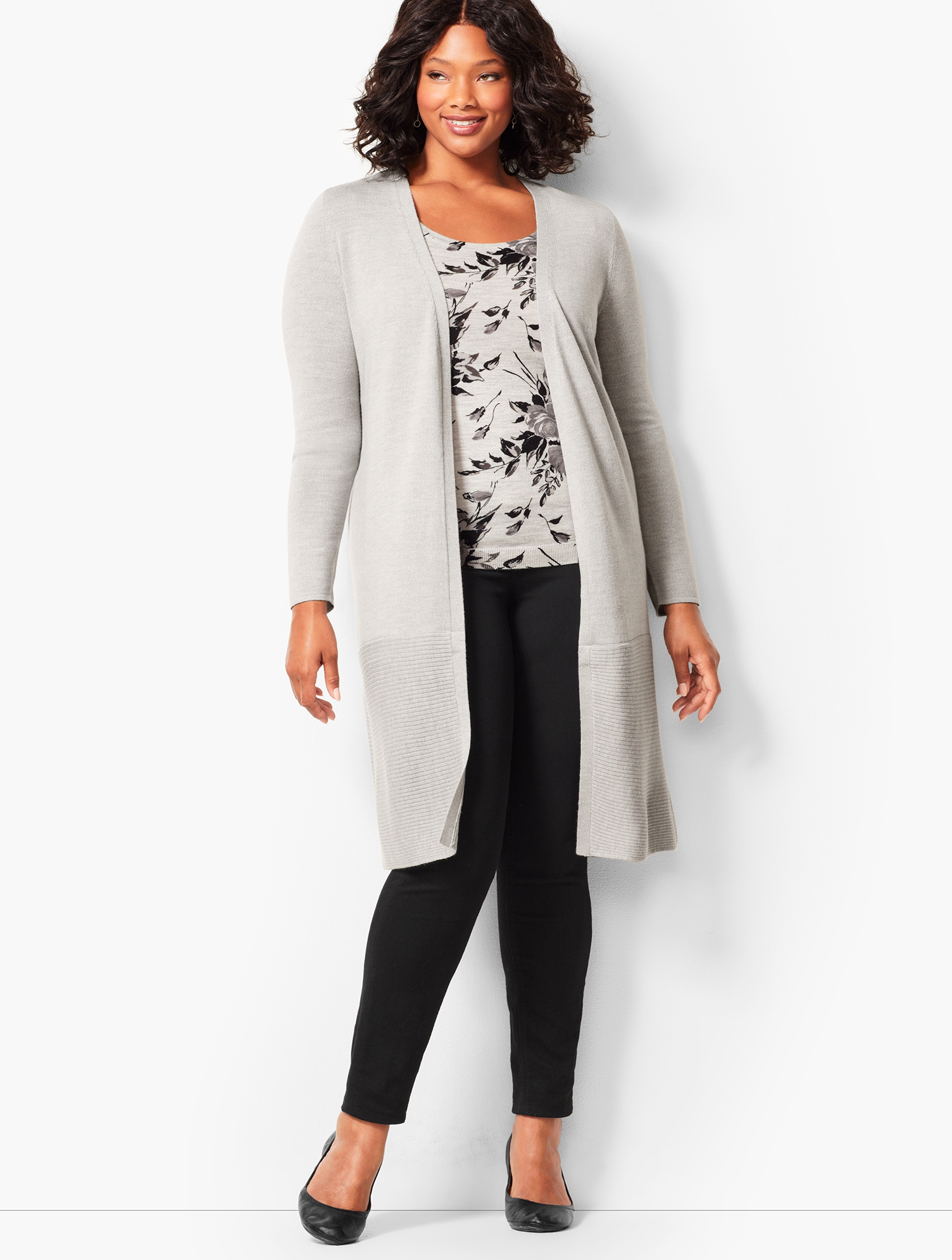 Open-Front Merino Wool Cardigan | Talbots