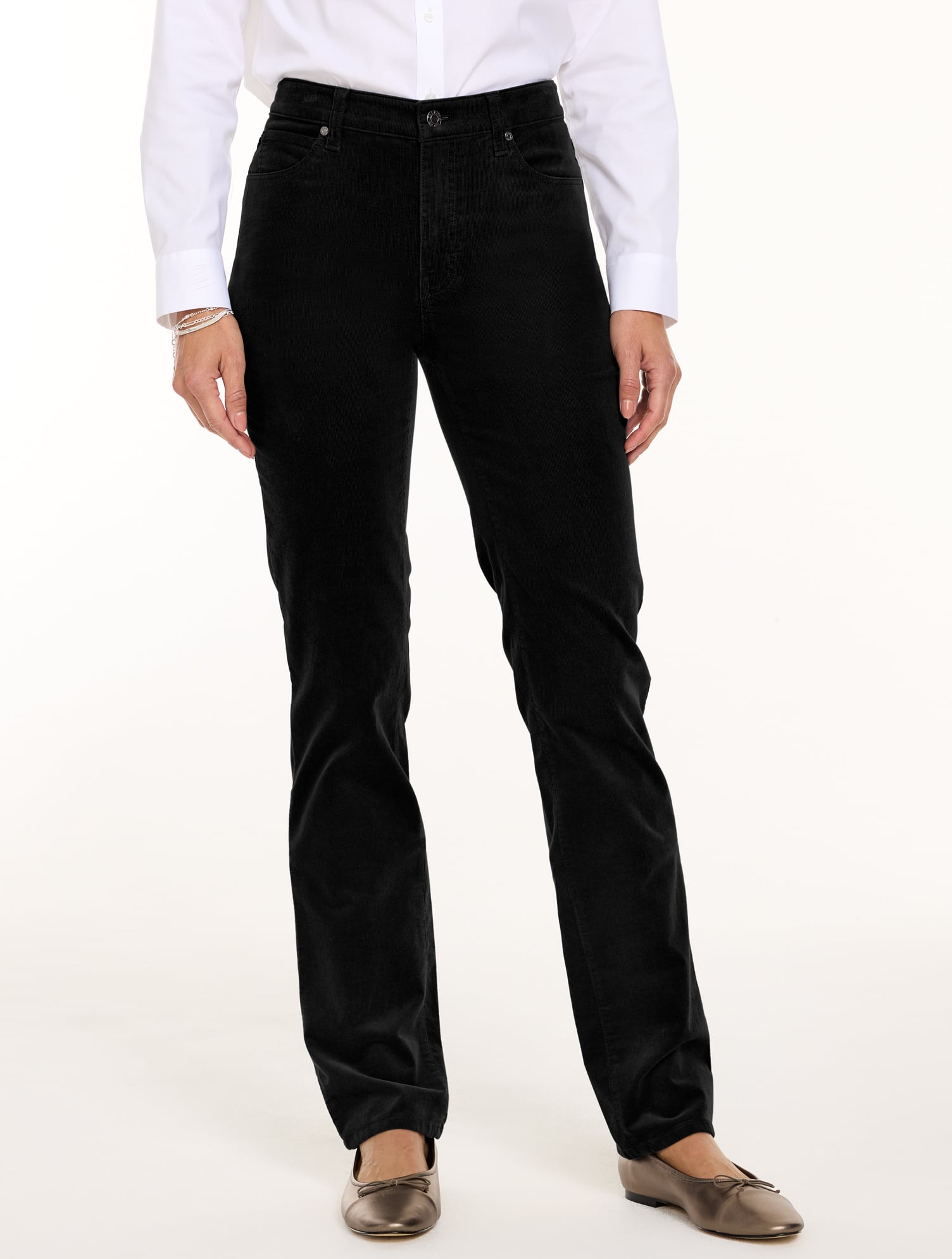 Stretch Corduroy Straight Leg Pants
