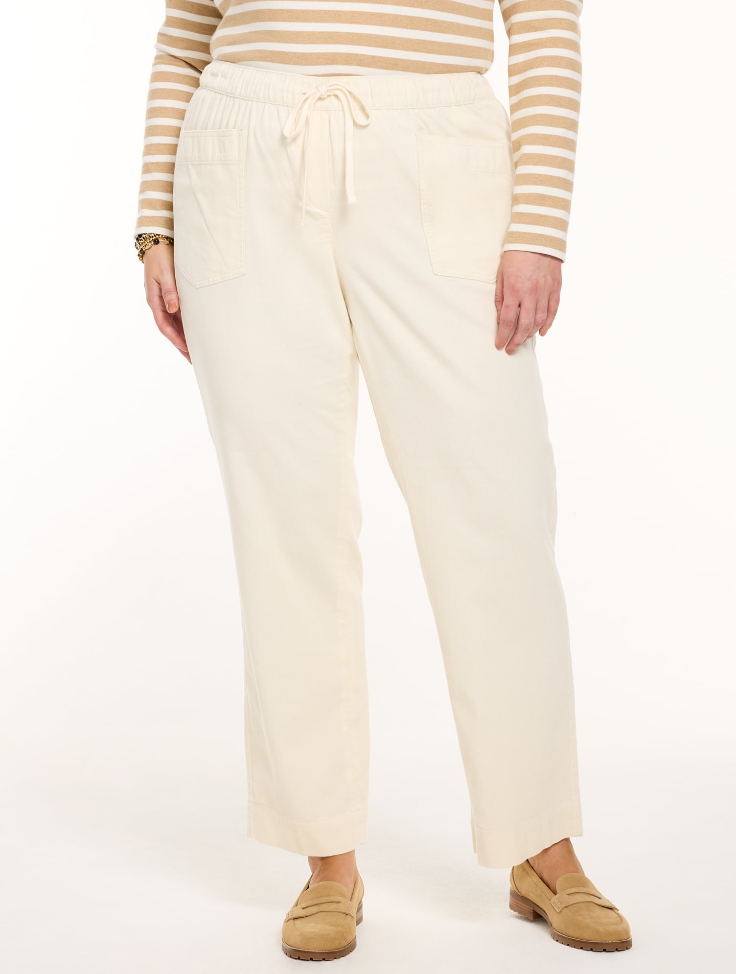 Corduroy Straight Leg Pull-on Pants - thumbnail 10