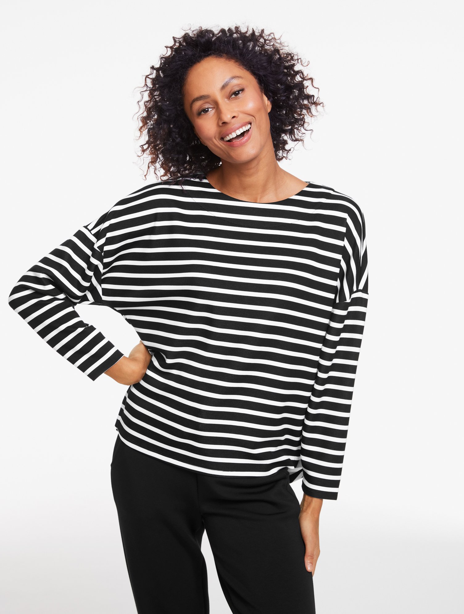 AirKnit Stretch Crewneck Pullover - Crocus Stripe