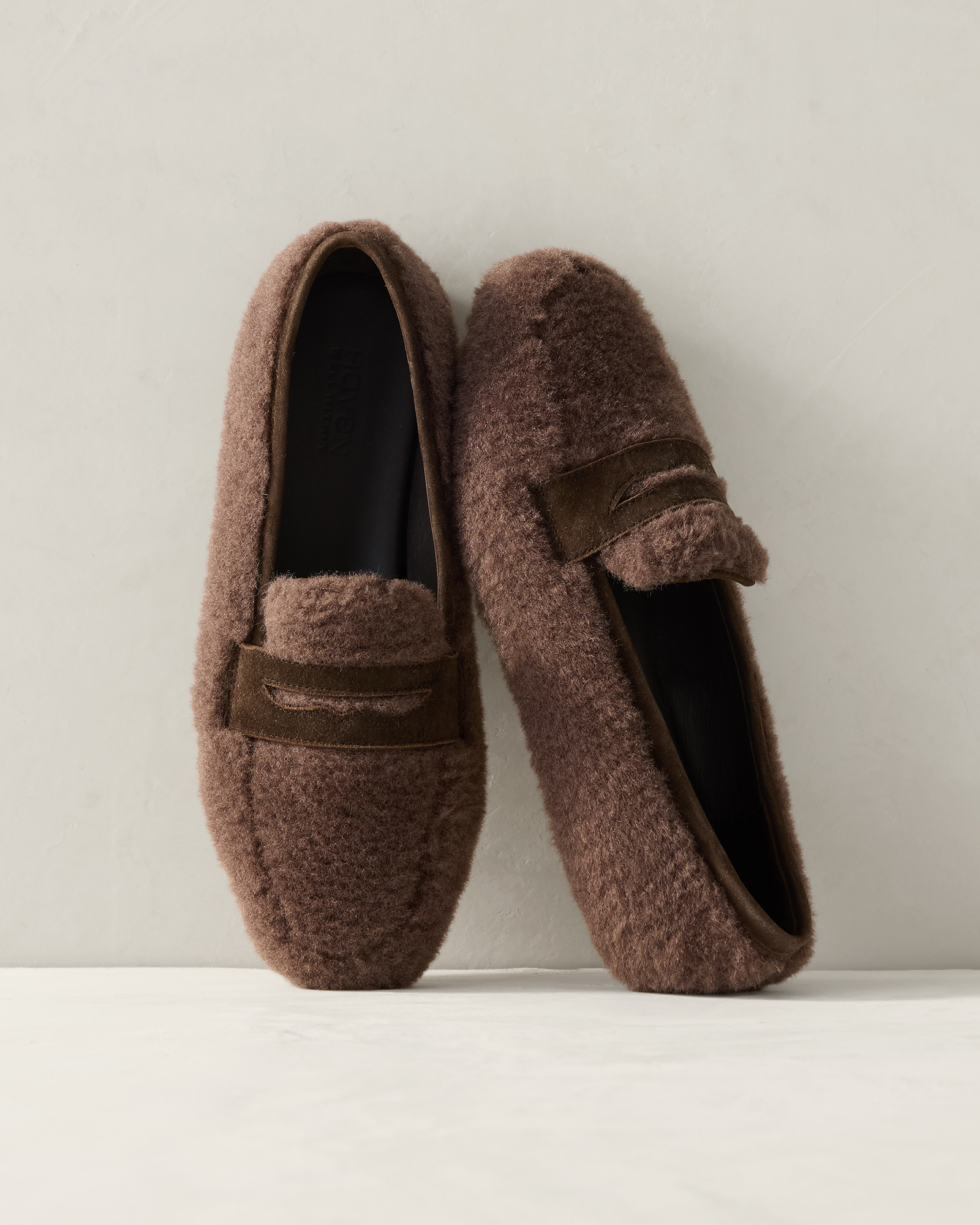 Sherpa and Leather Moccasins