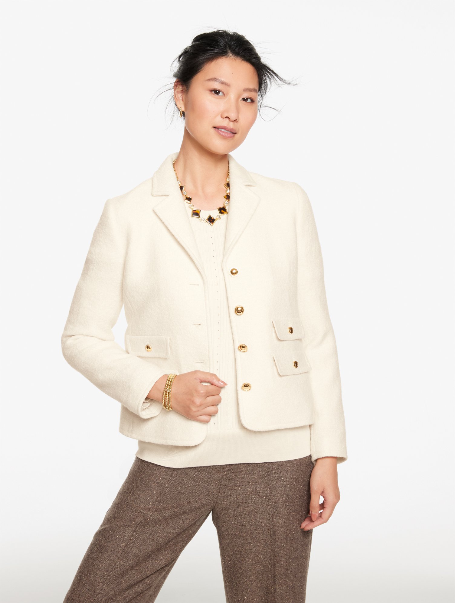 Amherst Tweed Fringe Jacket | Talbots