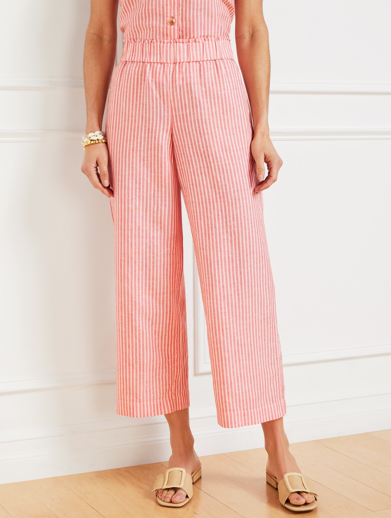 Wide Leg Washed Linen Pants - Cross-Dyed | Talbots