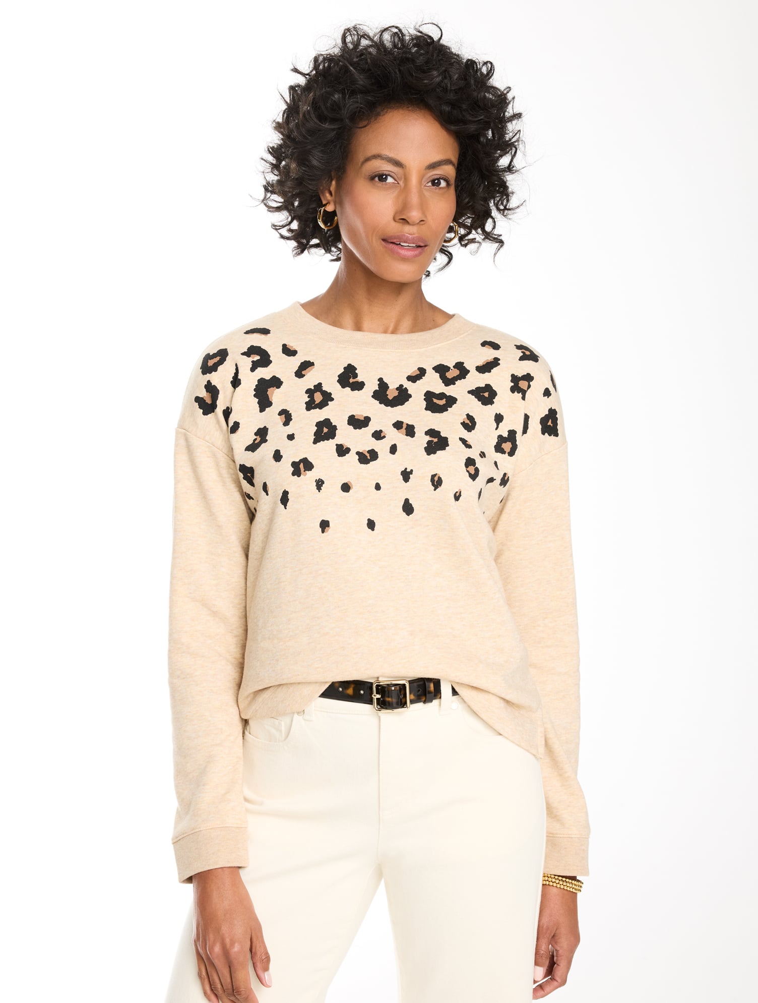 French Terry Sweatshirt - Modern Leopard