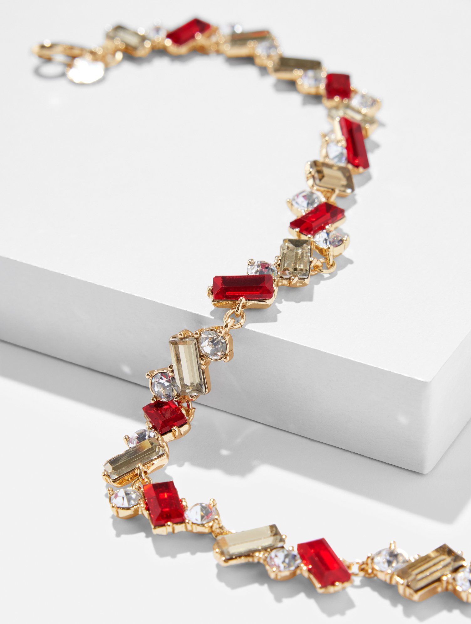 Talbots Crystal Procession Necklace - Red/gold - 001