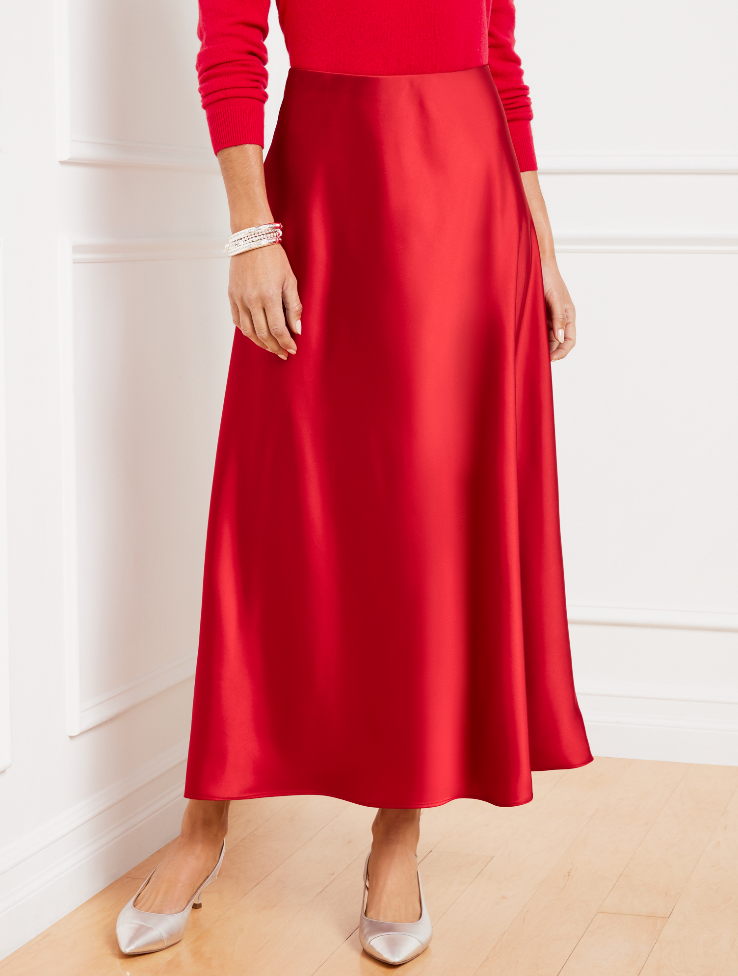 Satin Maxi Slip Skirt | Talbots