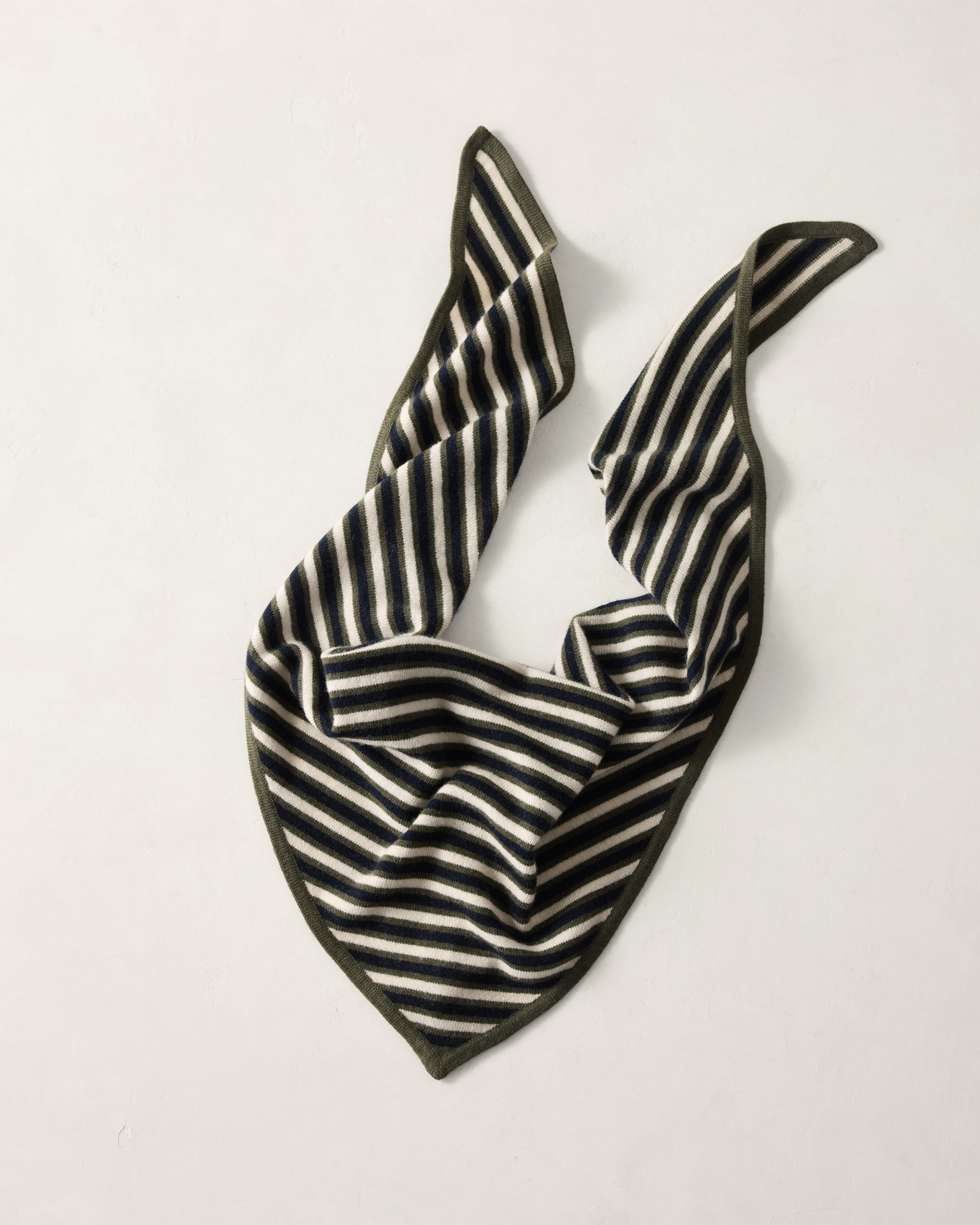 Wool and Cashmere Striped Triangle Scarf