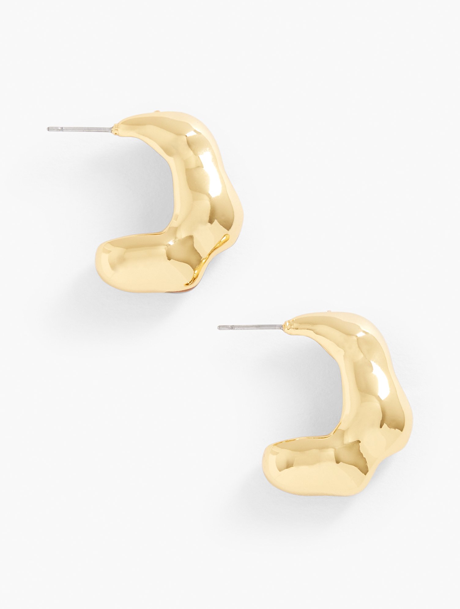 Talbots Sculptural Hoop Earrings - Gold - 001