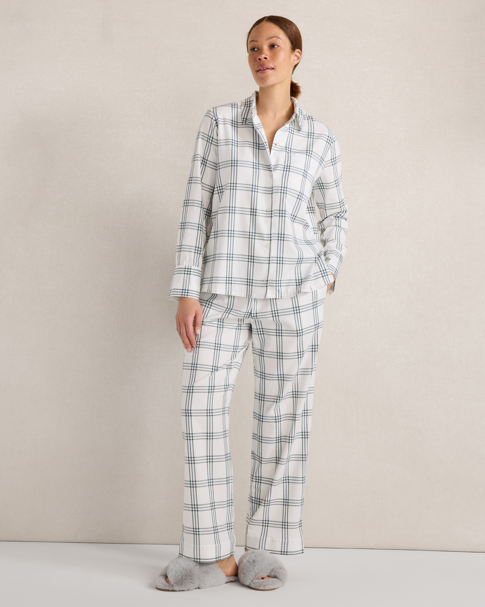 Organic Cotton Windowpane Pajama Pants