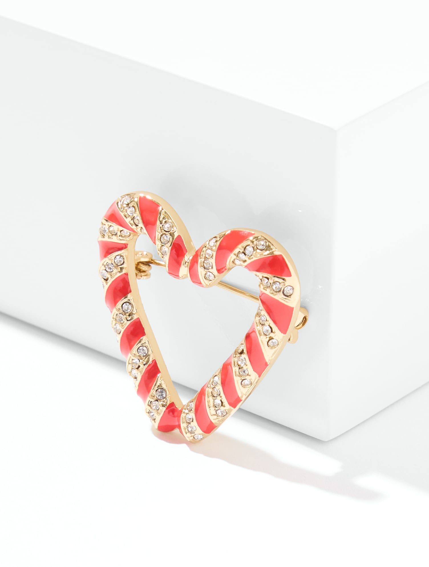 Candy Cane Heart Brooch
