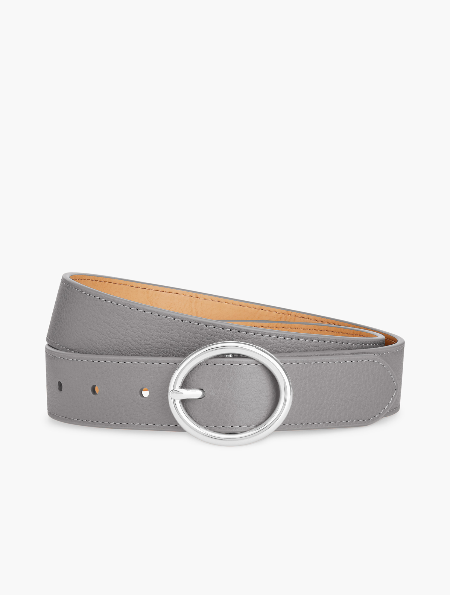 Talbots Plus Size Soft Pebbled Leather Belt New With Tag ?️ Soft Pebble Leather Covered Buckle Belt | Talbots main image 4