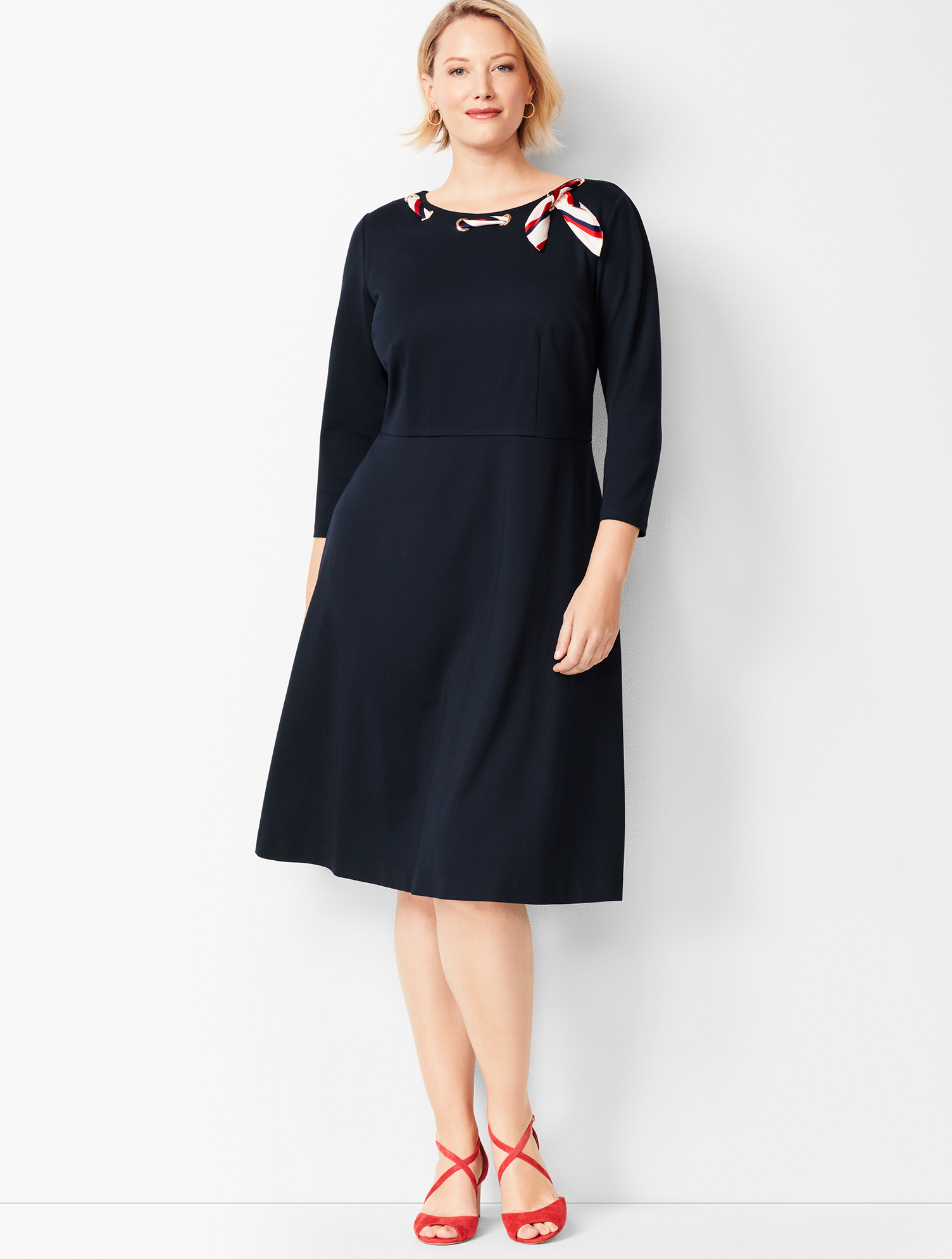 Ponte Fit & Flare Dress | Talbots