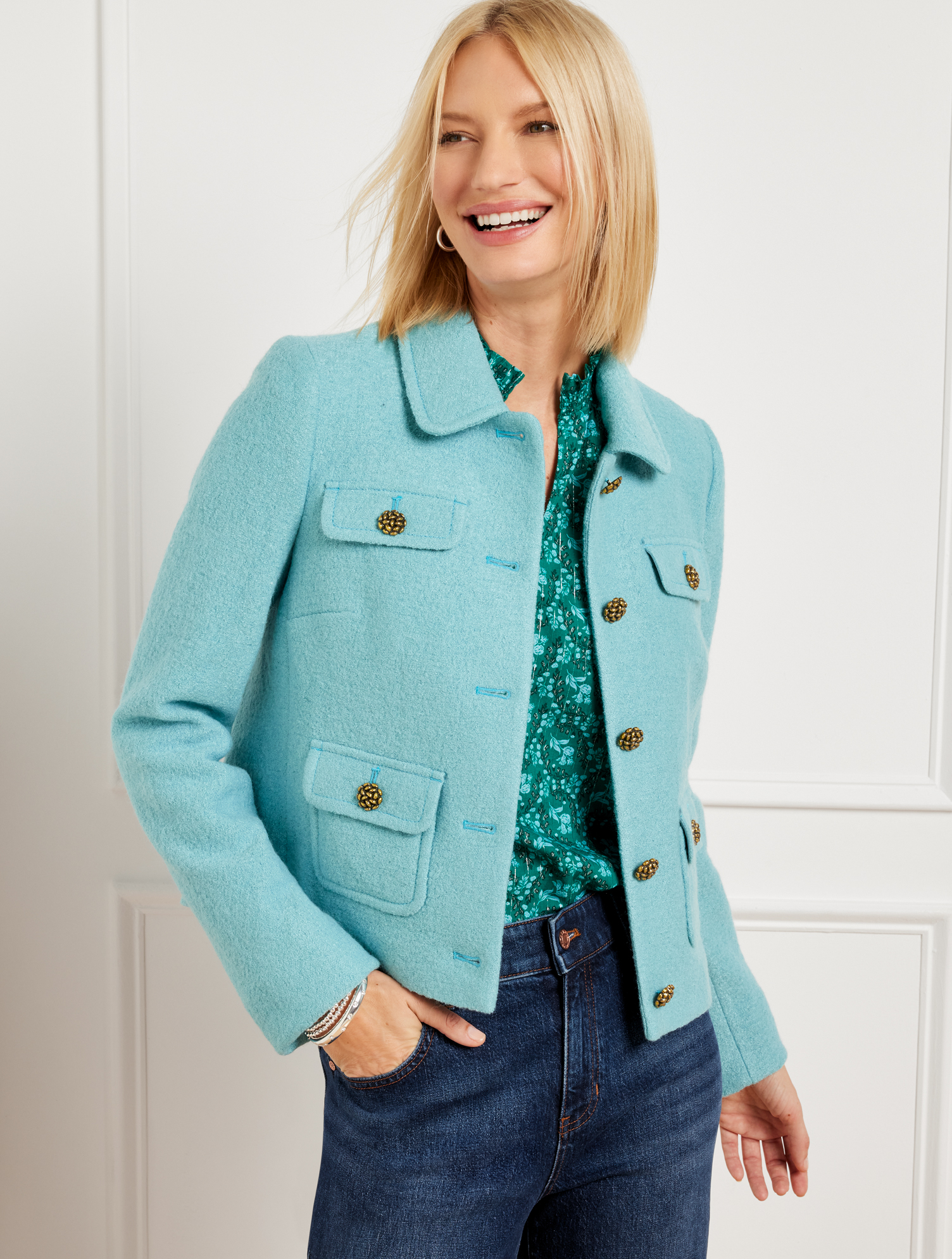 Berkshire Wool Blend Crop Jacket | Talbots