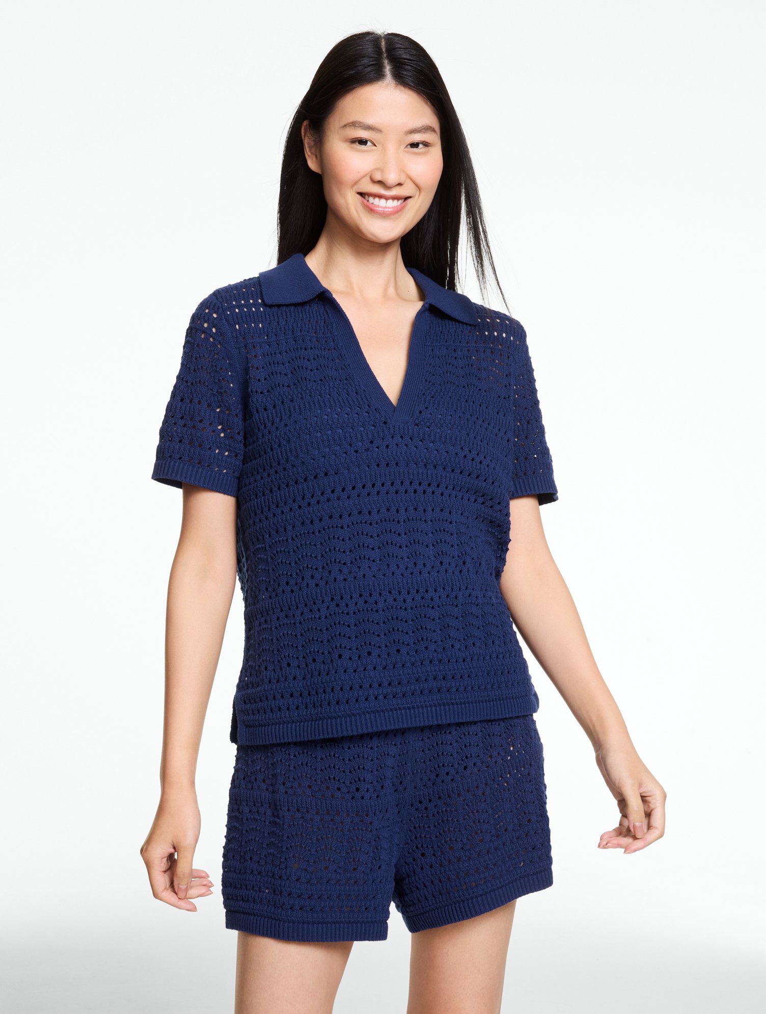Aqua Club Open-Knit Popover Shirt Cover-Up