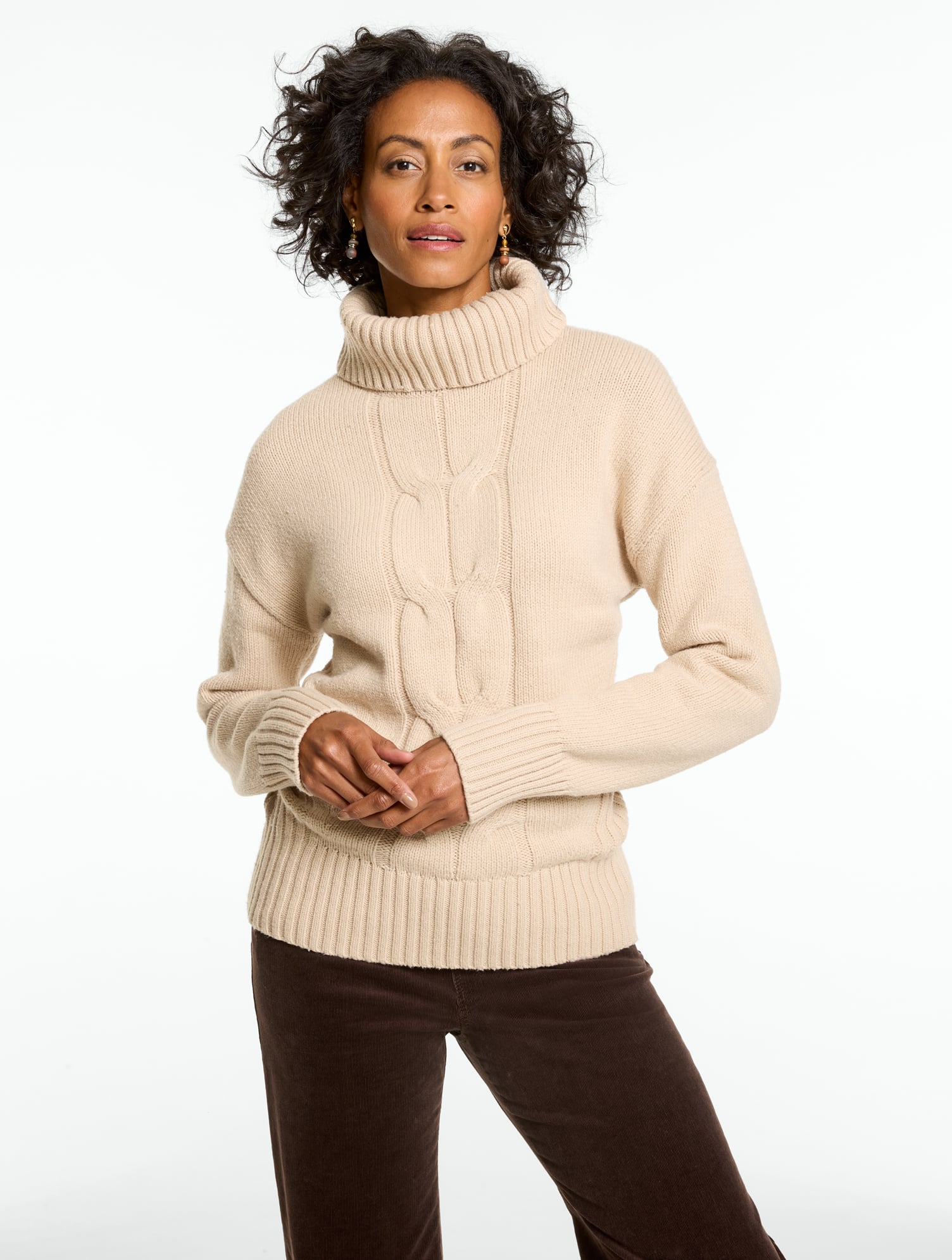 Cable Knit Turtleneck Sweater - thumbnail 5