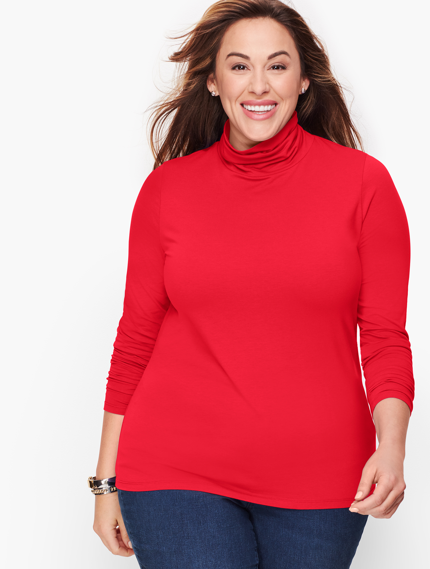 Talbots Long-sleeve Turtleneck Top - Red - 2x