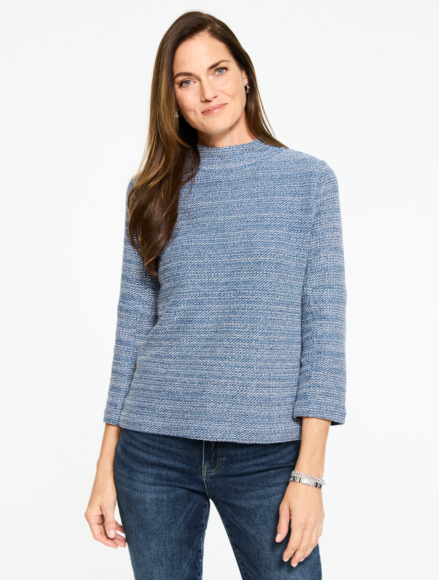 Mockneck Knit Swing Top | Talbots