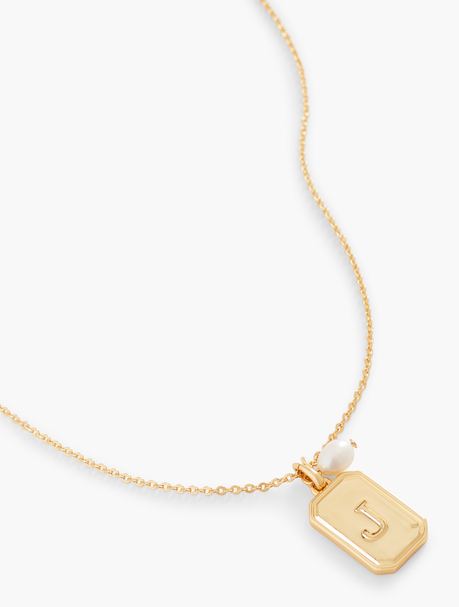 Talbots Monogram Initial Pendant Necklace - Monogram J/gold - 001  In Monogram J,gold