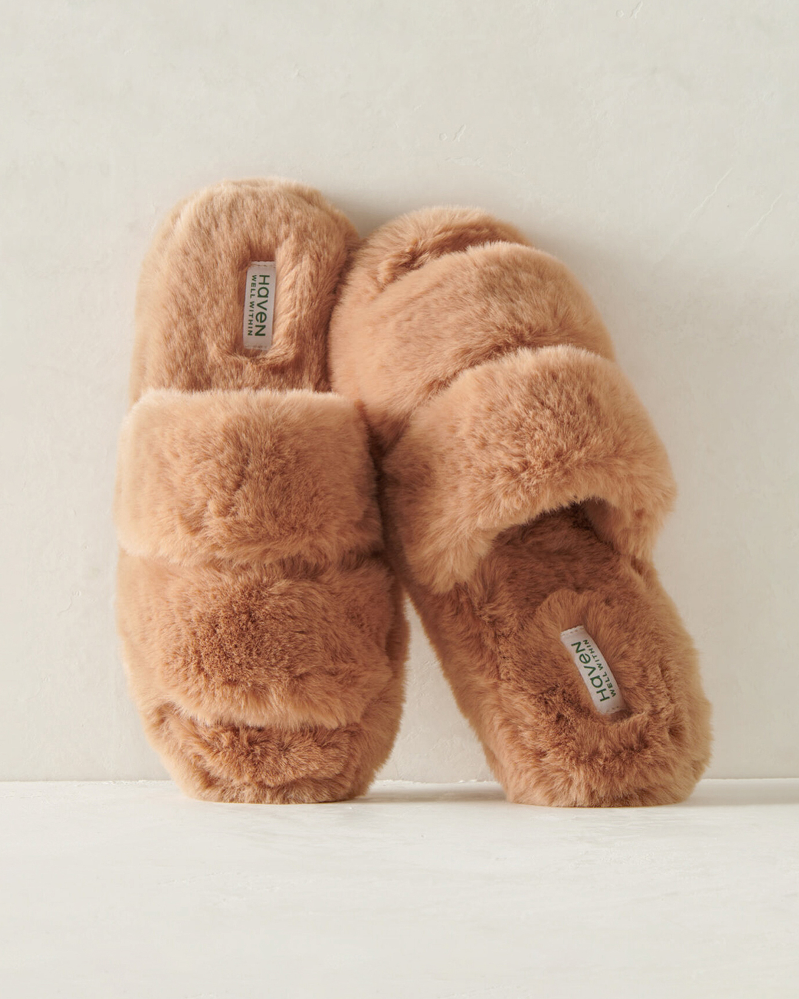 Talbots Faux Fur Banded Slippers - Tan - 9  In Multi
