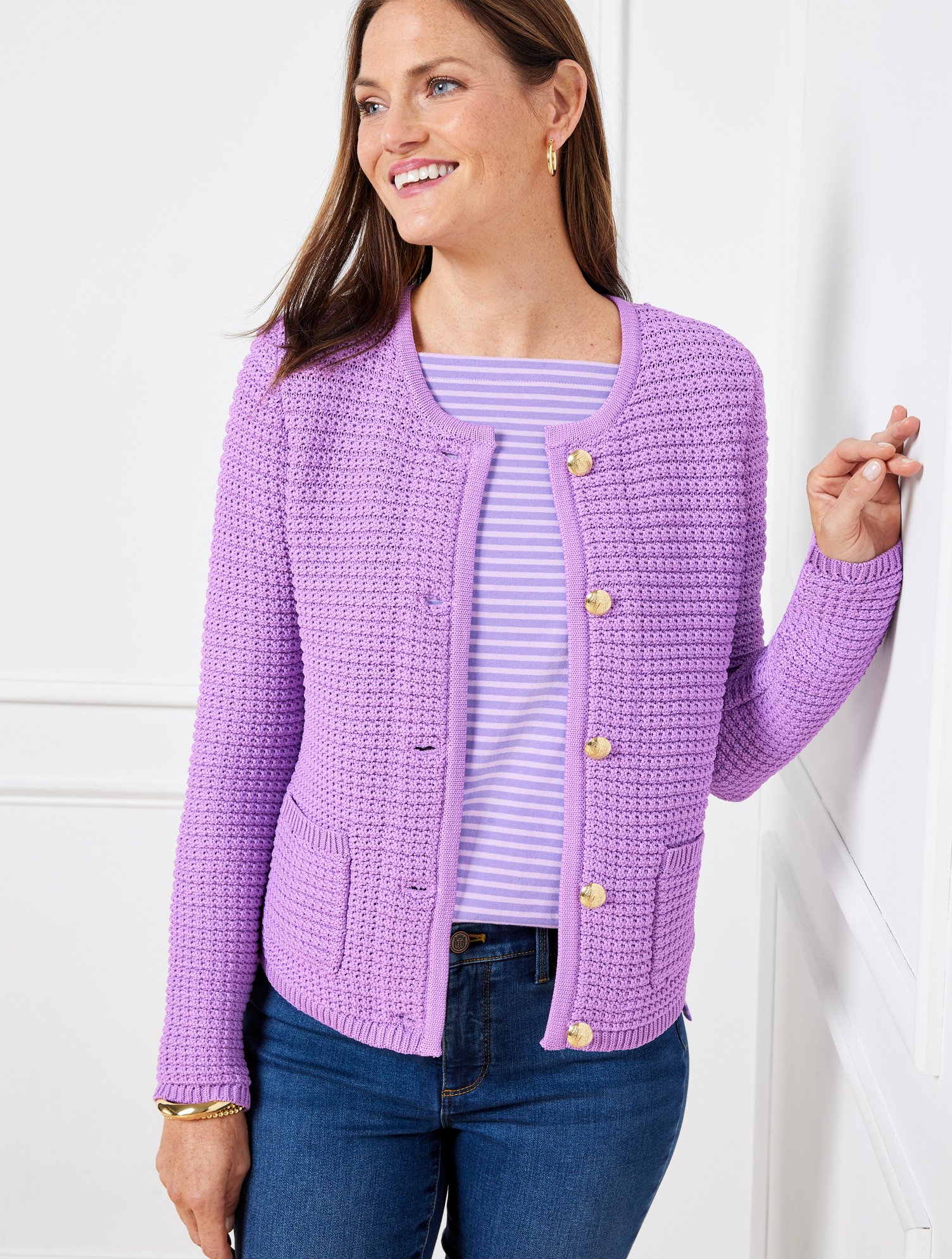 Talbots Kate Cardigan Sweater - Wisteria Purple - 3x