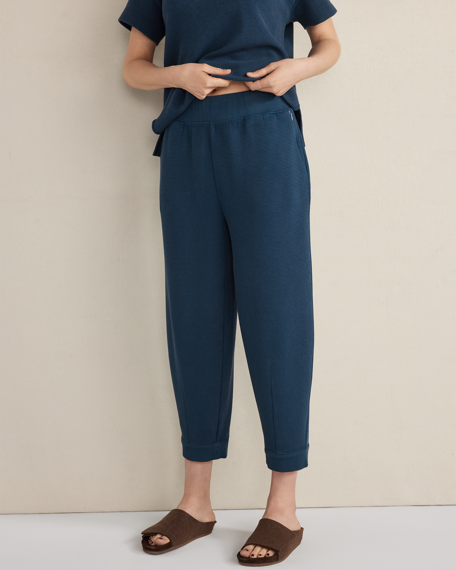 Organic Cotton Waffle Barrel Leg Pants | Haven Well Within