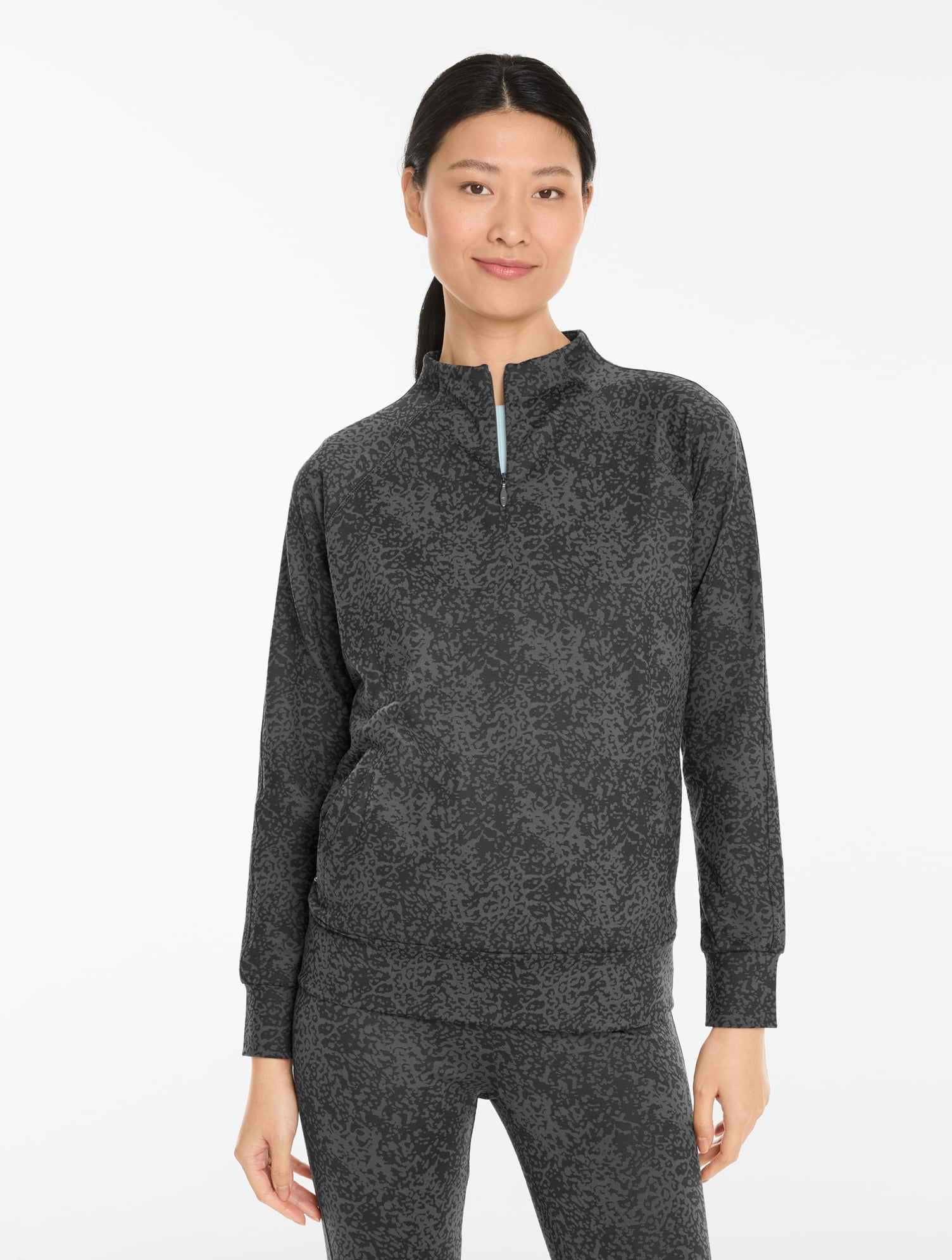 Jacquard Half-Zip Pullover - Abstract Leopard | Talbots