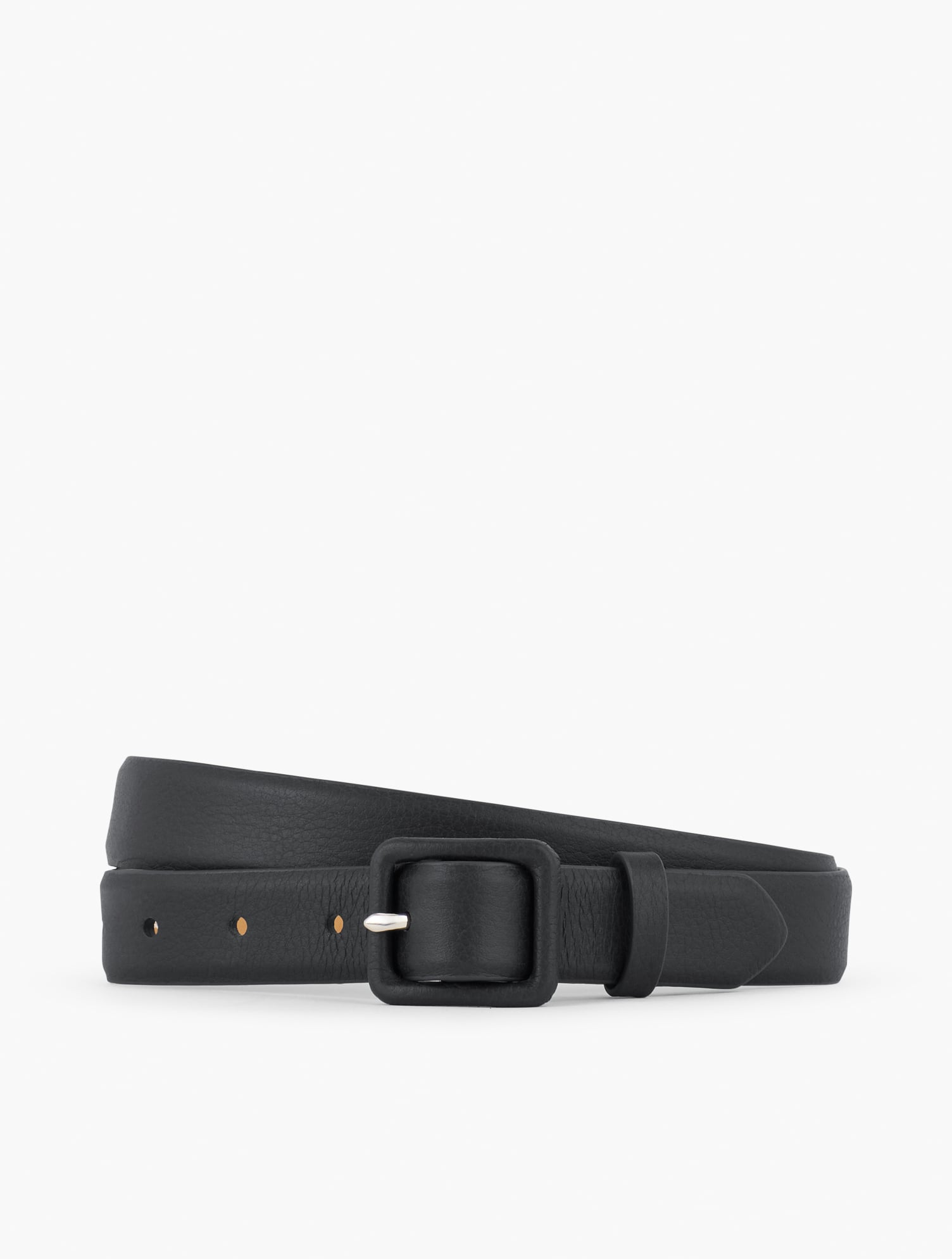 Soft Pebble Leather Covered Buckle Belt - thumbnail 7