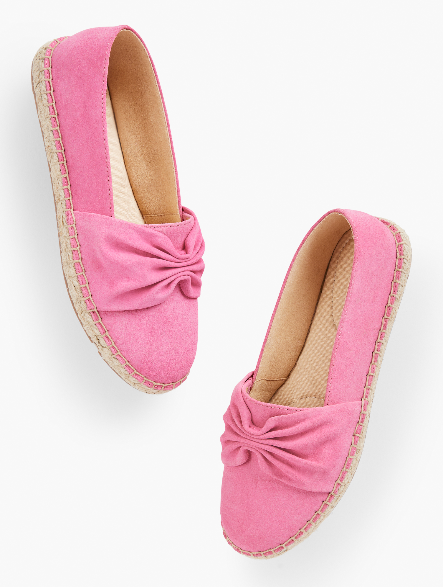Talbots Izzy Cinched Suede Espadrilles - Hot Pink - 10m