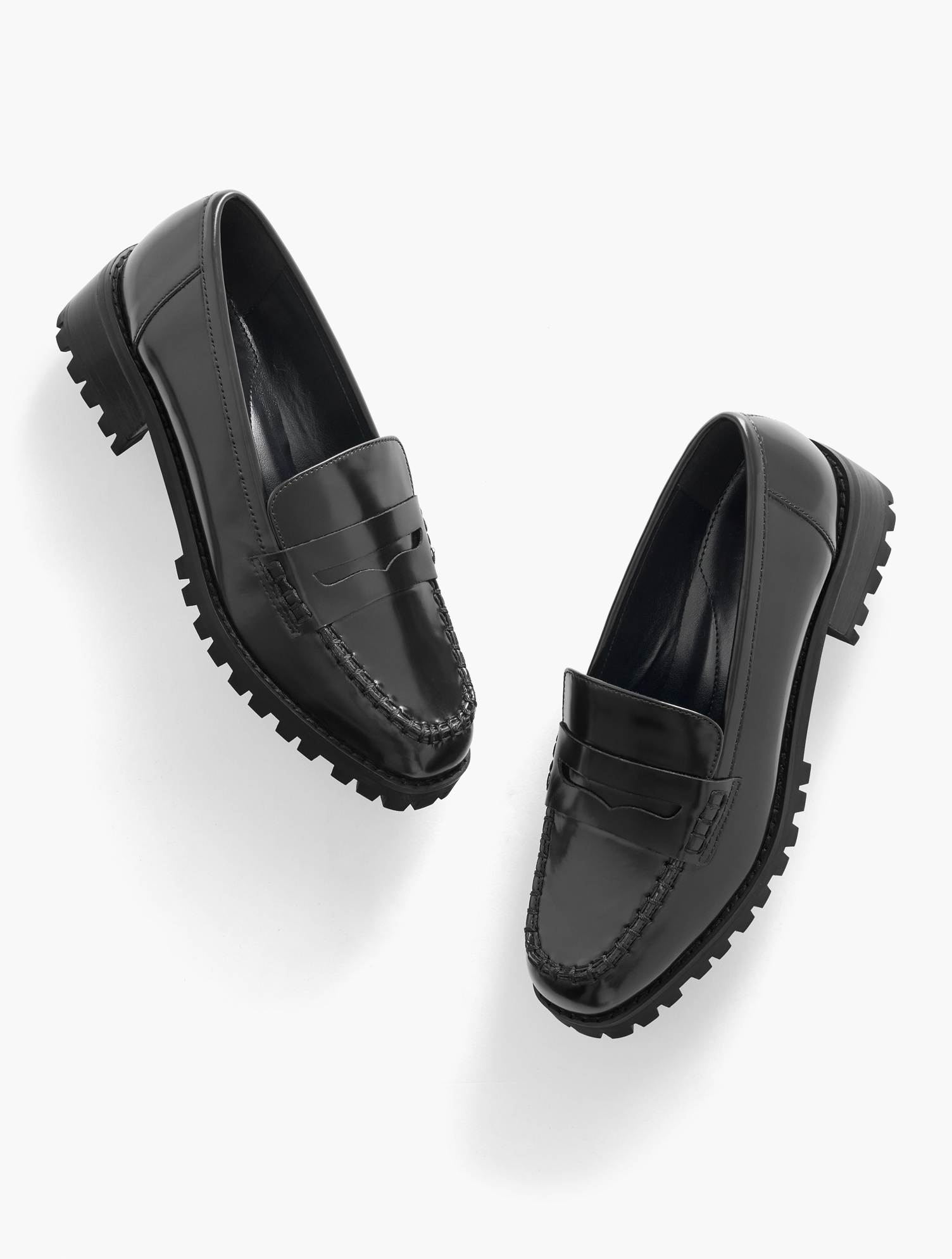 Talbots Gianna Black Leather Loafers with Gold Accent Gianna Leather Loafers | Talbots main image 4