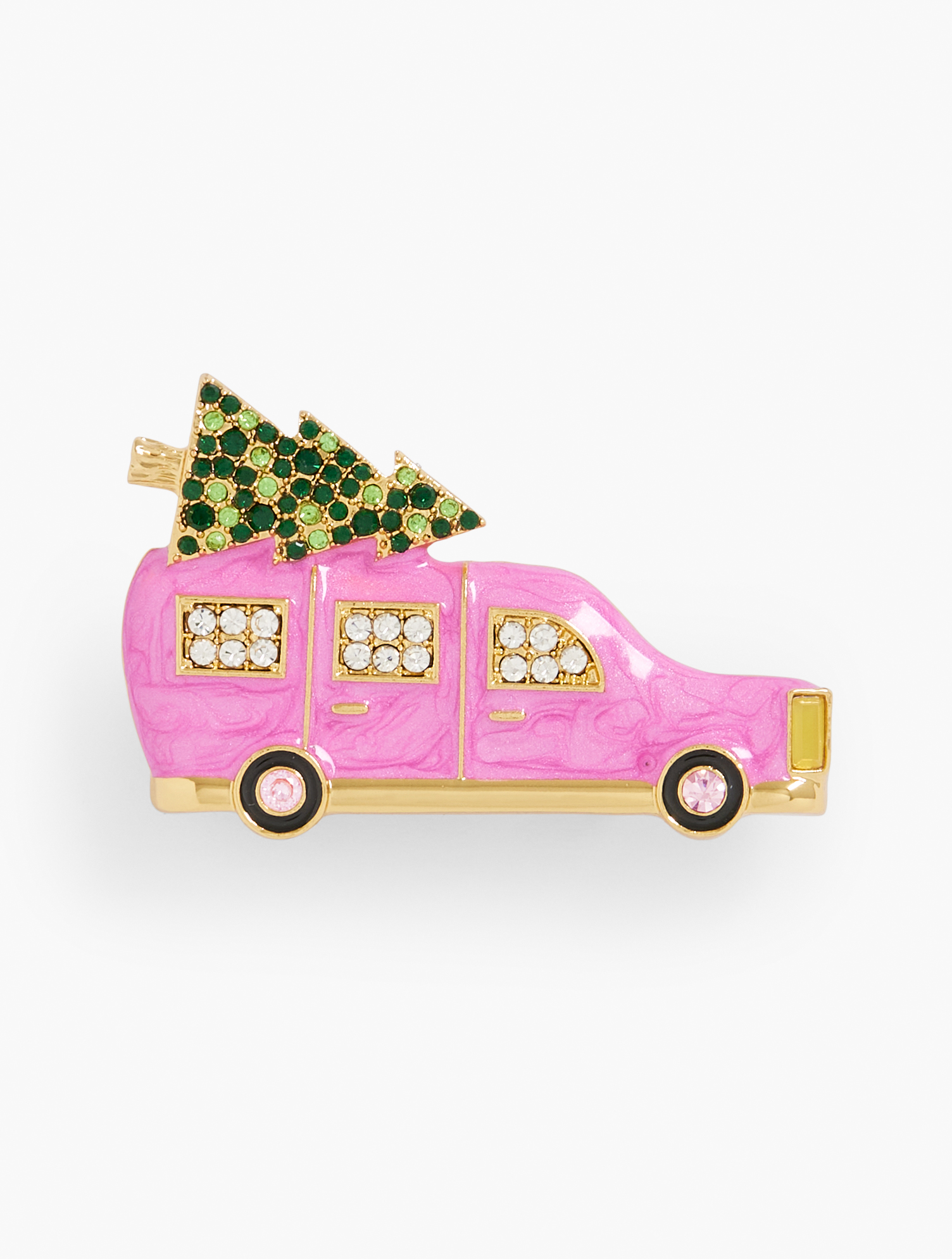 Talbots Whimsy Car Brooch - French Pink/gold - 001  In French Pink,gold