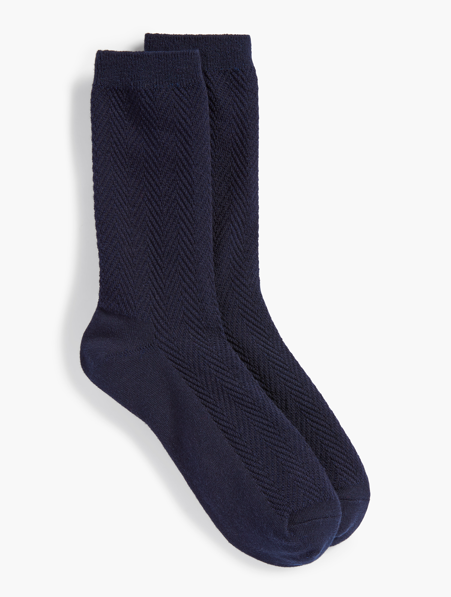 Talbots Chevron Trouser Socks - Navy Blue - 001