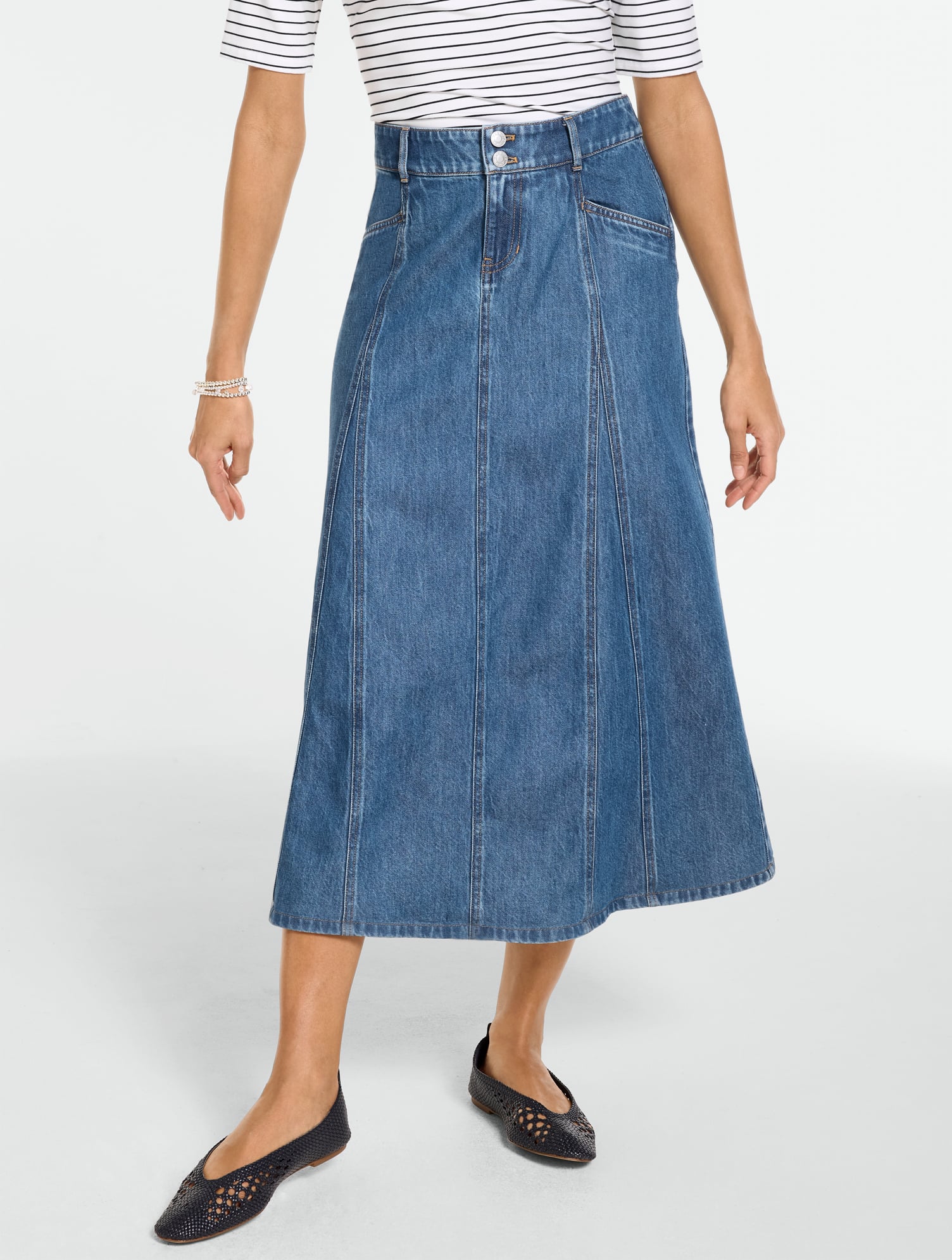 Denim Midi Skirt