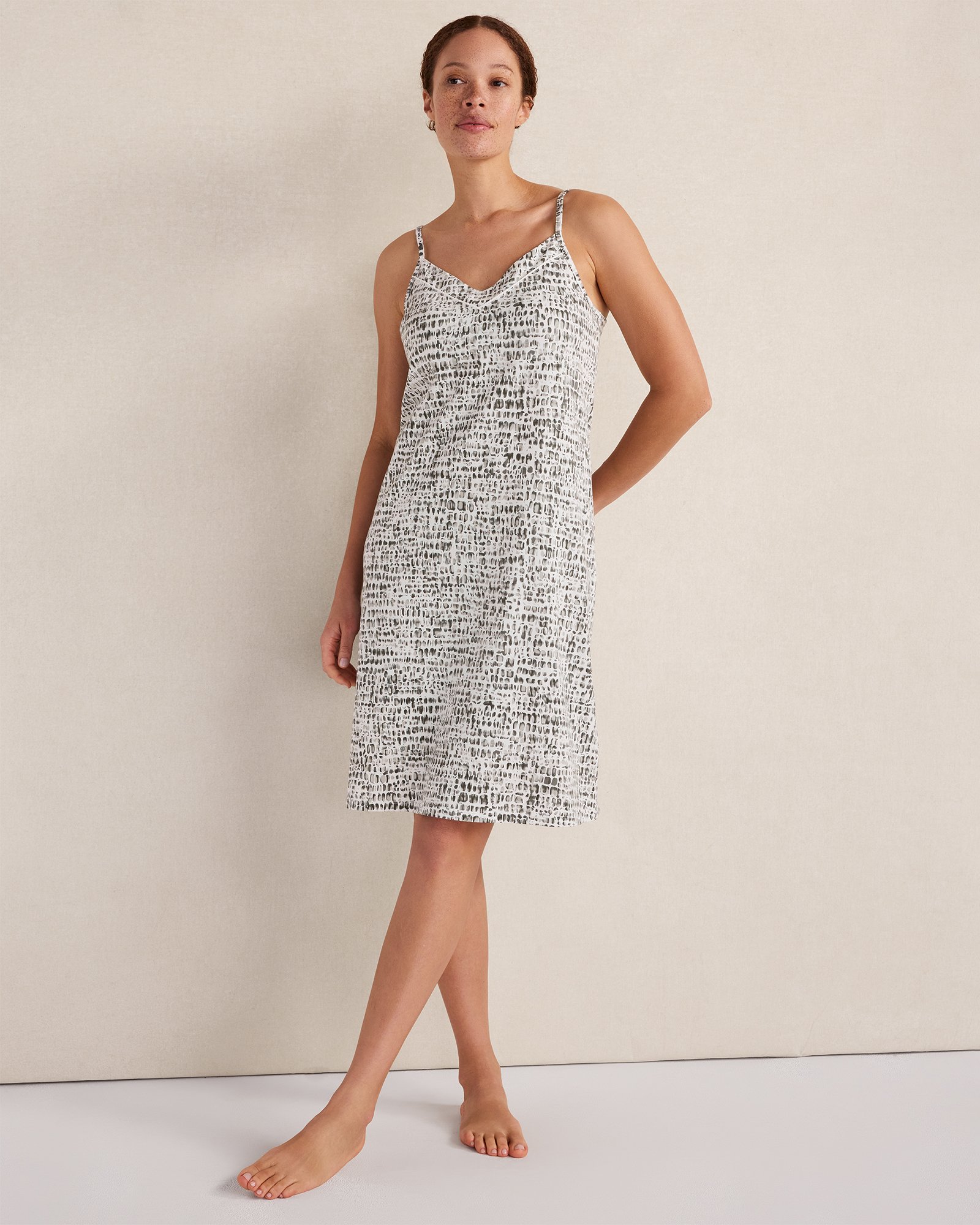 Organic Cotton Jersey Pebble Print Sleep Dress