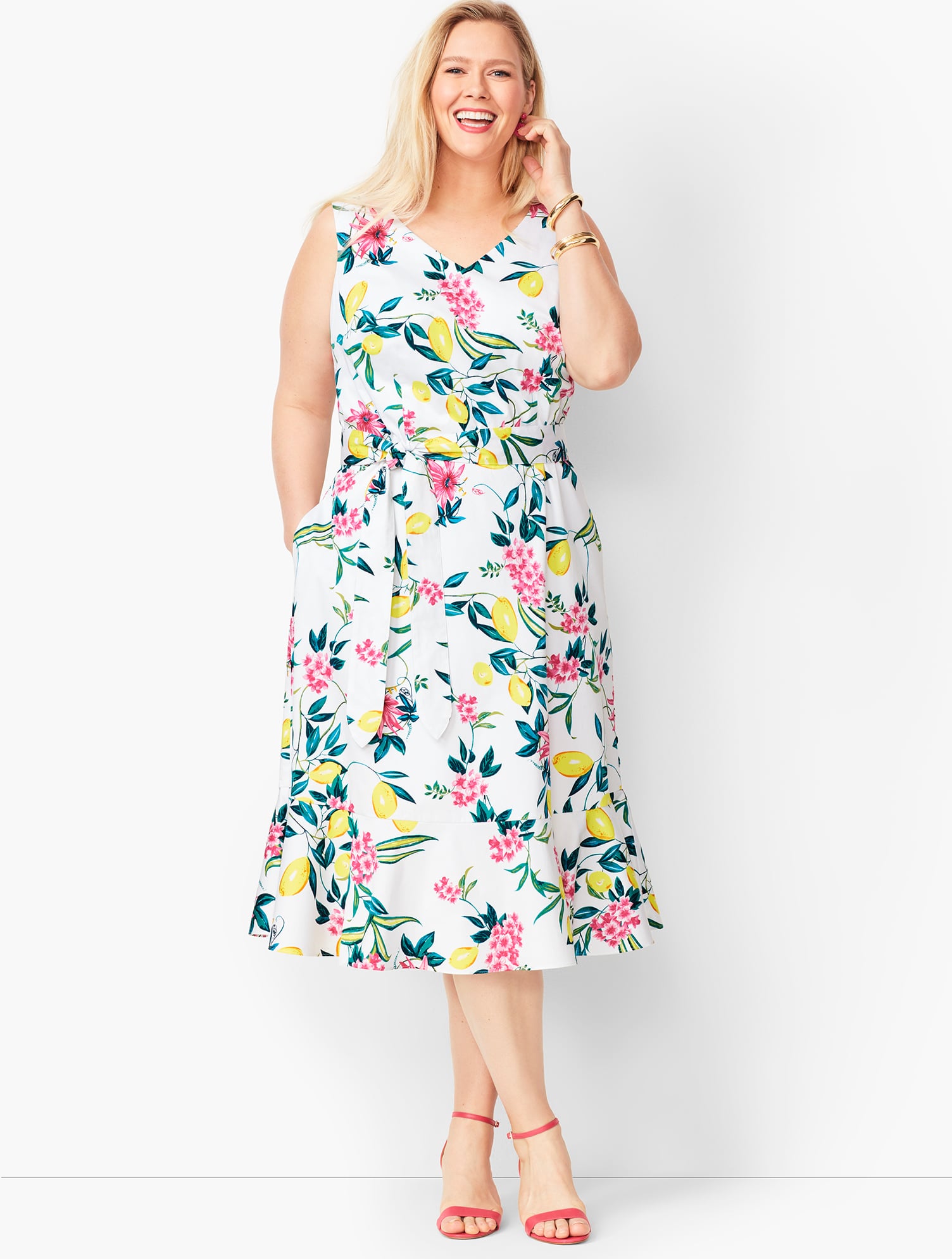 Lively Lemon Fit & Flare Dress | Talbots