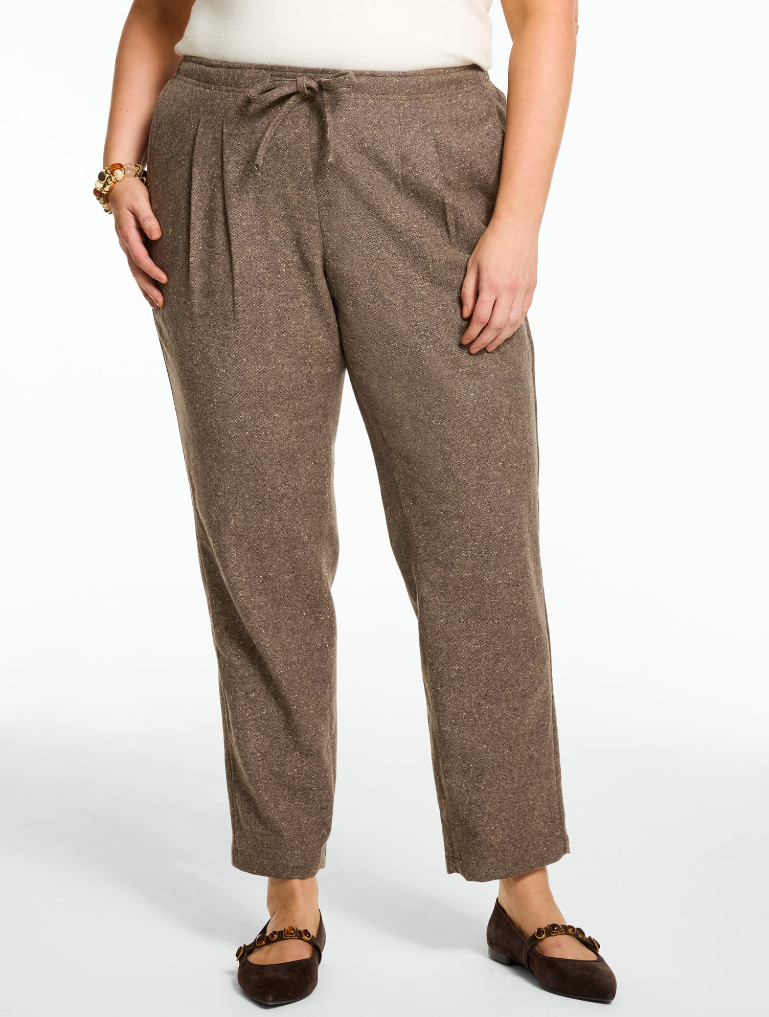 Tapered Ankle Pull-On Pants - Donegal Tweed