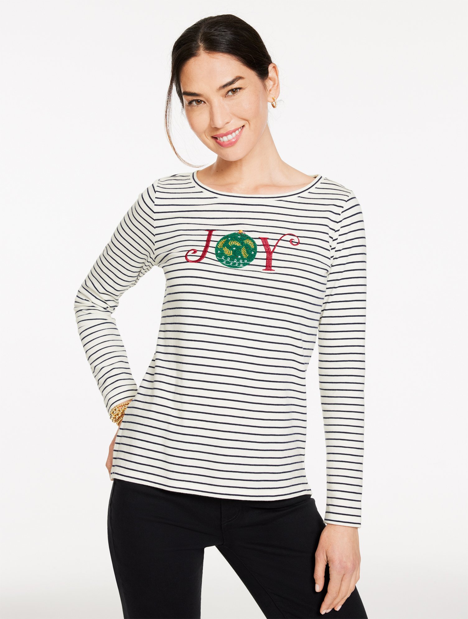 Long Sleeve Crewneck Tee - Joy Stripe