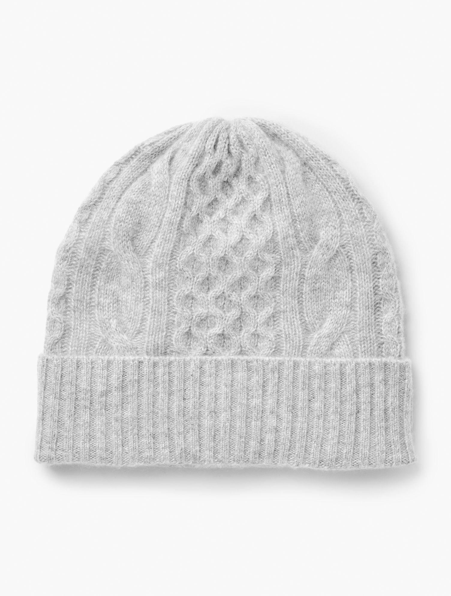 NWT Talbots Winter White Cashmere Cable Beanie Cap Cable Knit Cashmere Beanie | Talbots main image 2