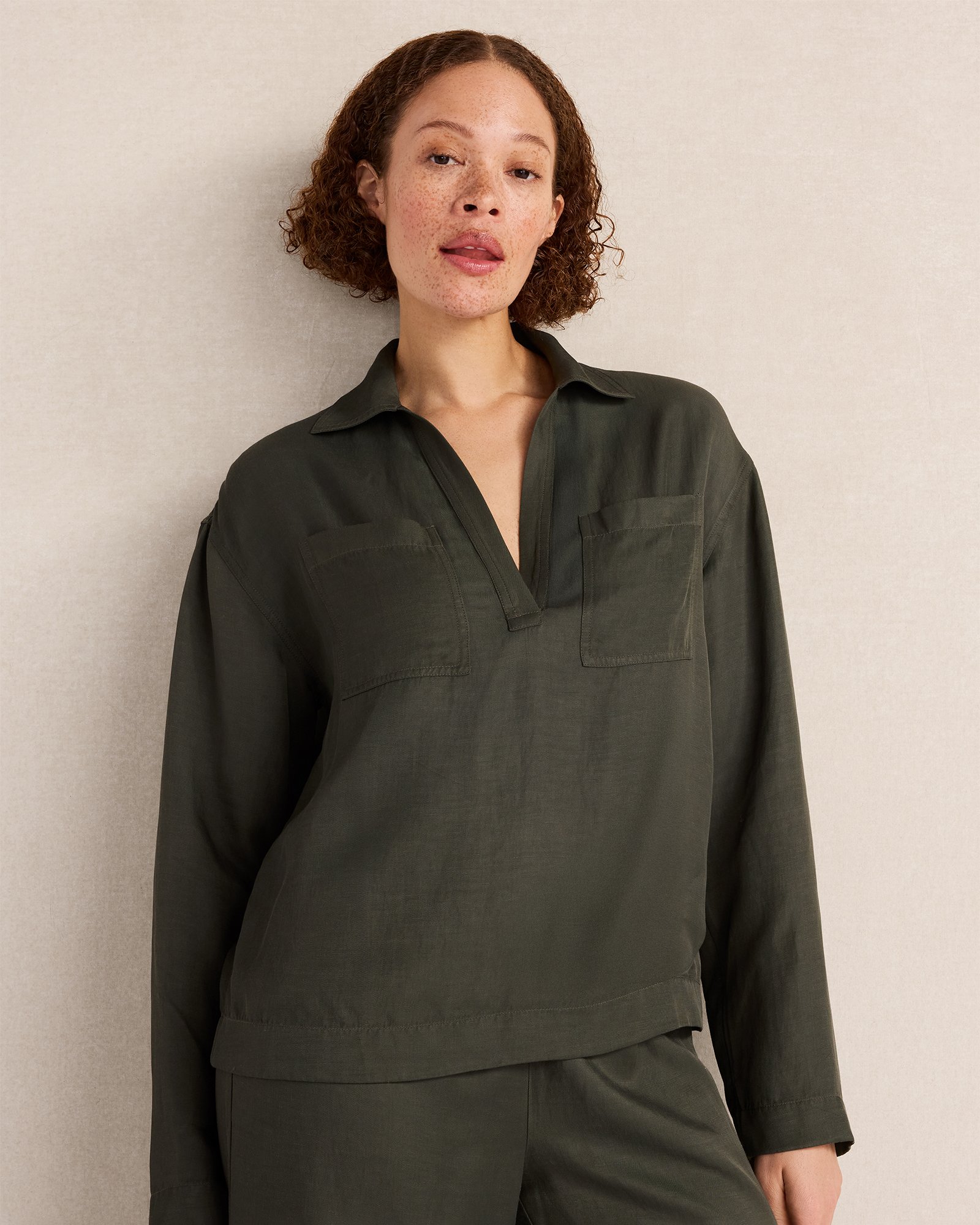 Viscose Linen Boxy Top