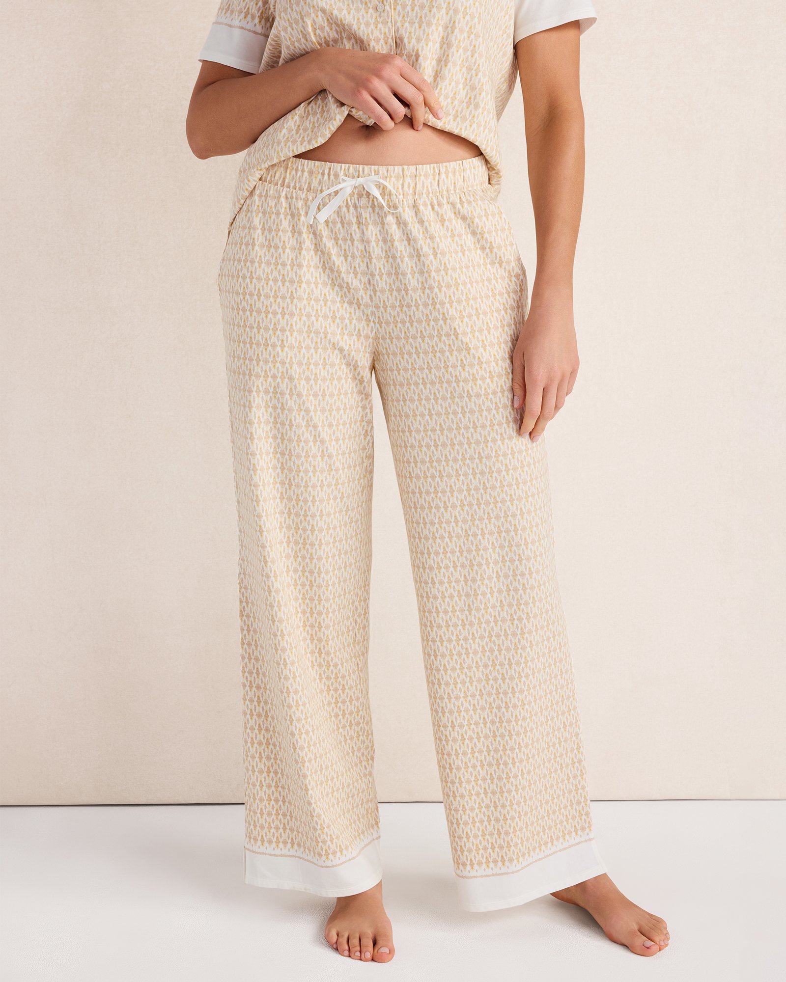 Organic Cotton Jersey Ikat Foulard Pajama Pants