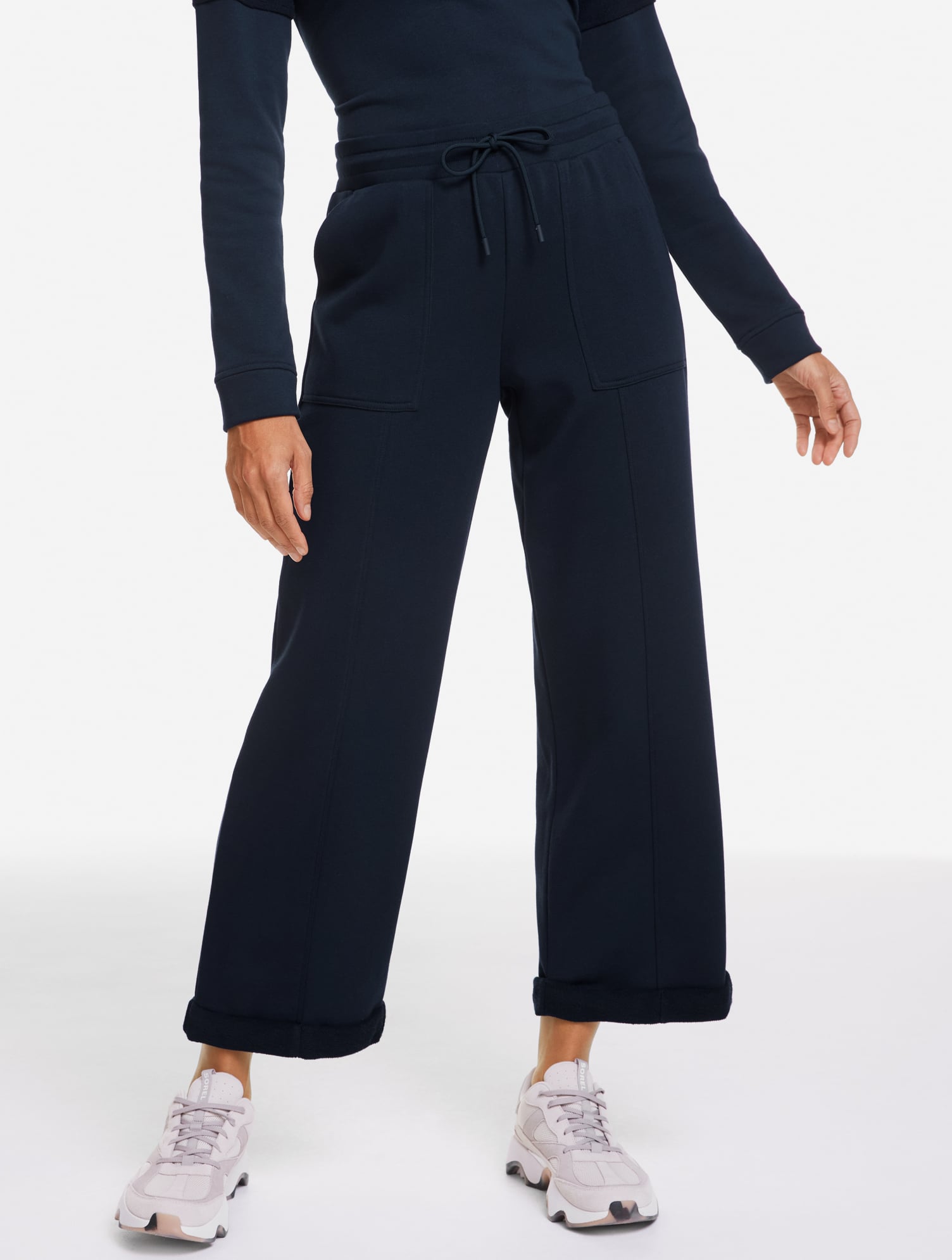 Cozy French Terry Wide Crop Pants | Talbots