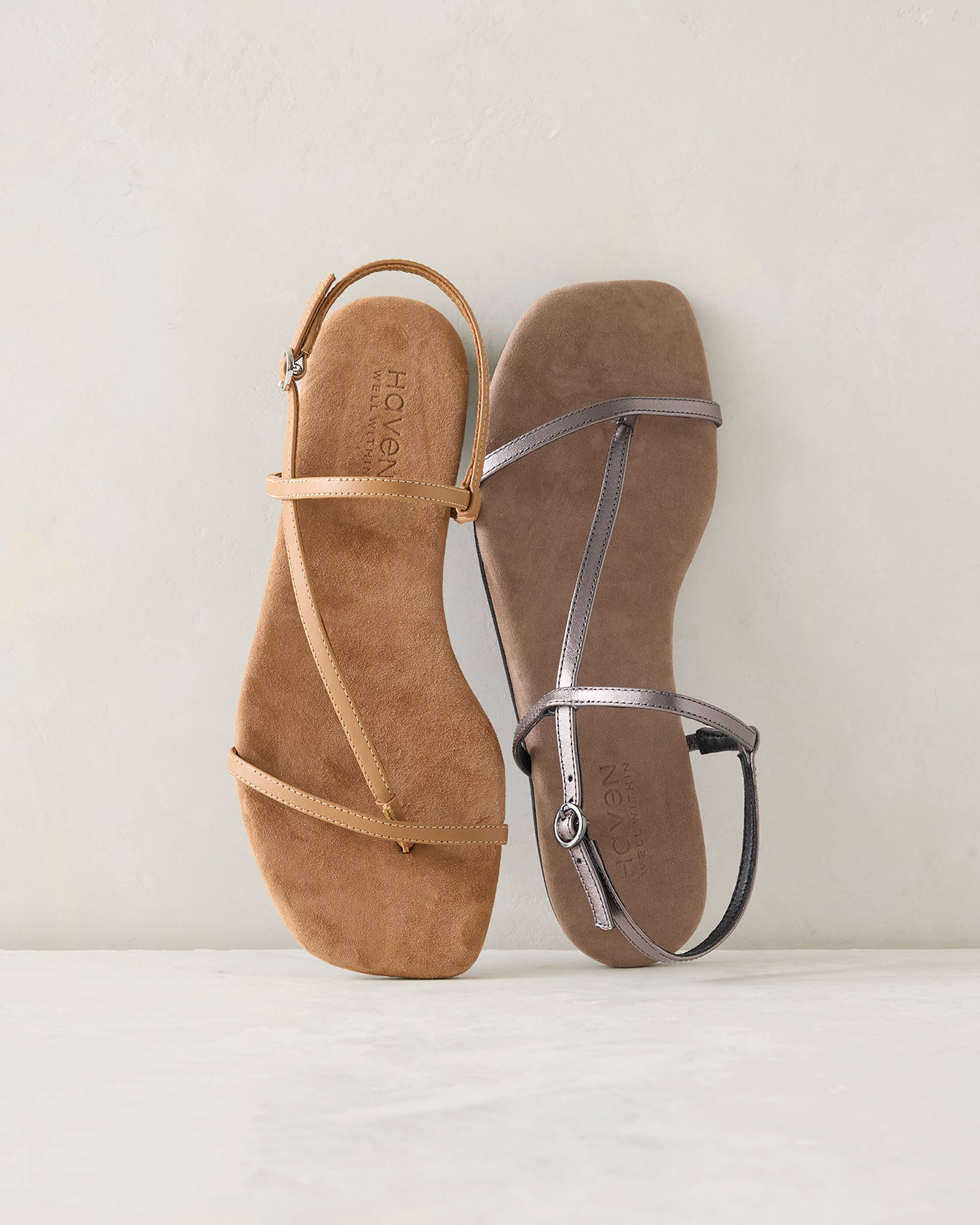 Leather T-Strap Sandals