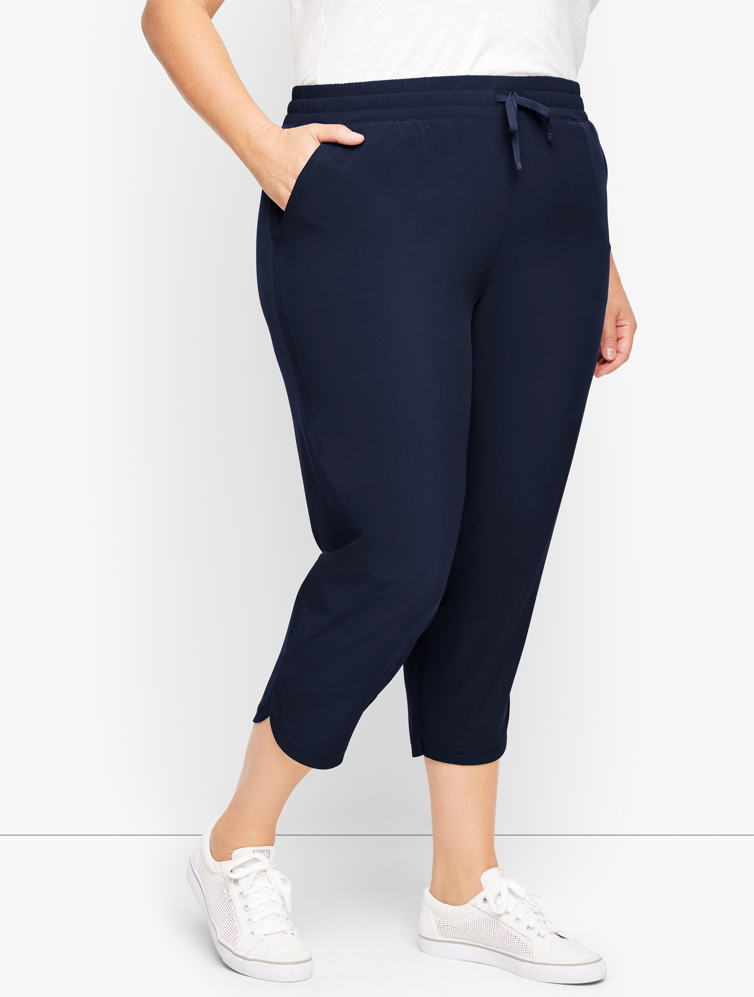 Lightweight Stretch Straight Leg Crop Pants Talbots