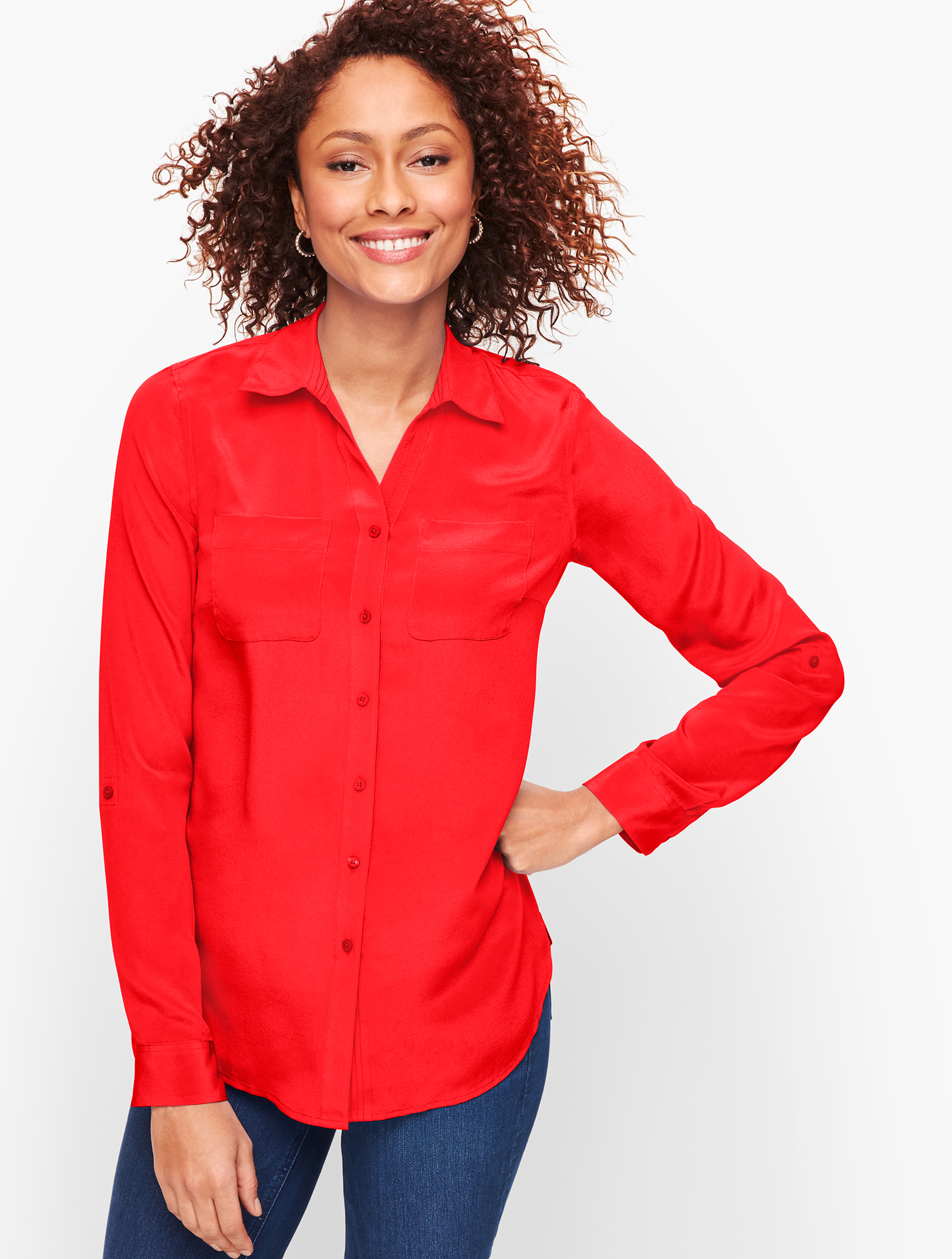 Washable Silk Camp Shirt | Talbots